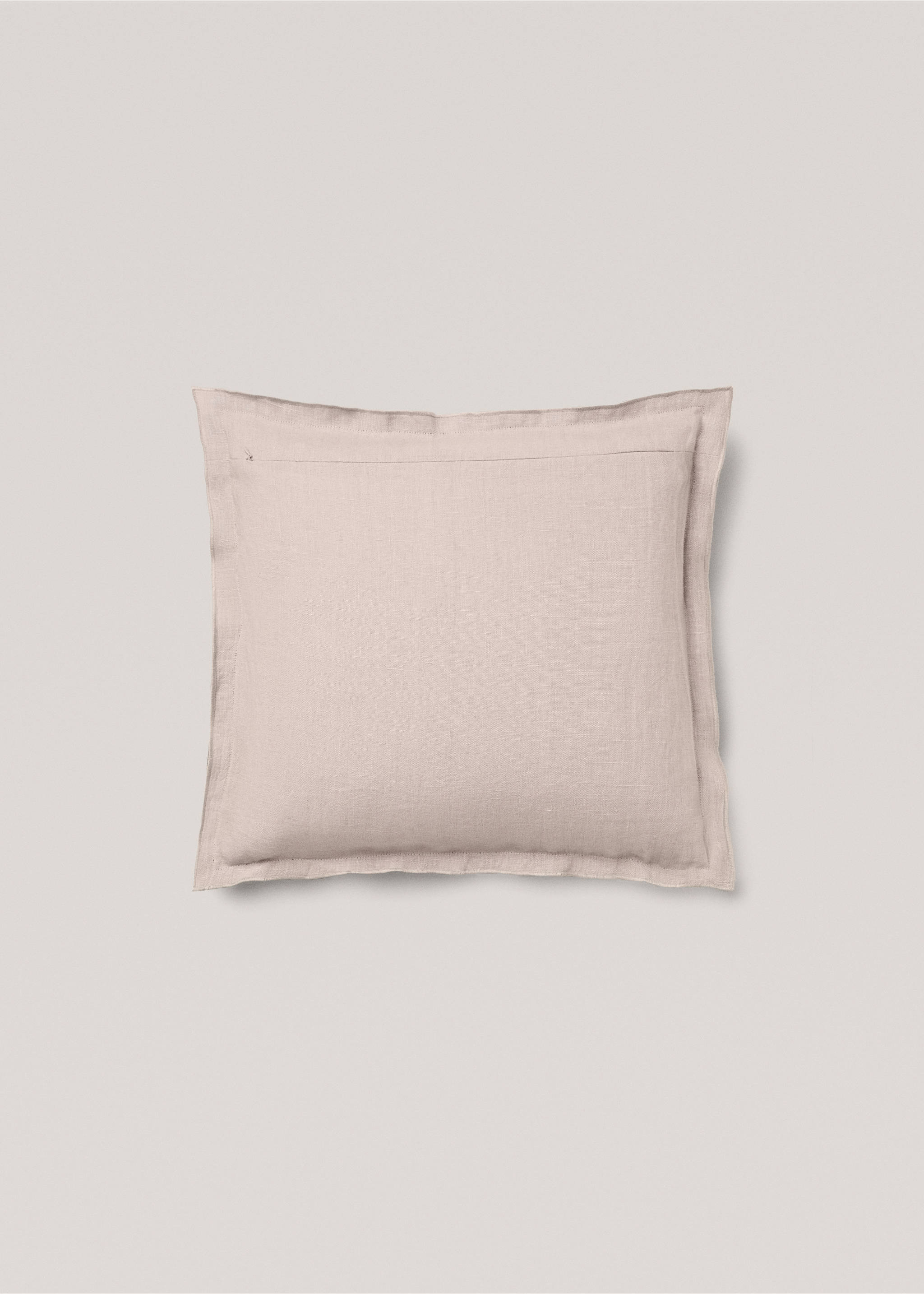 Housse de coussin velours et lin 50x50 cm - Détail de l'article 1, Marron. Ref: 77013287-00.