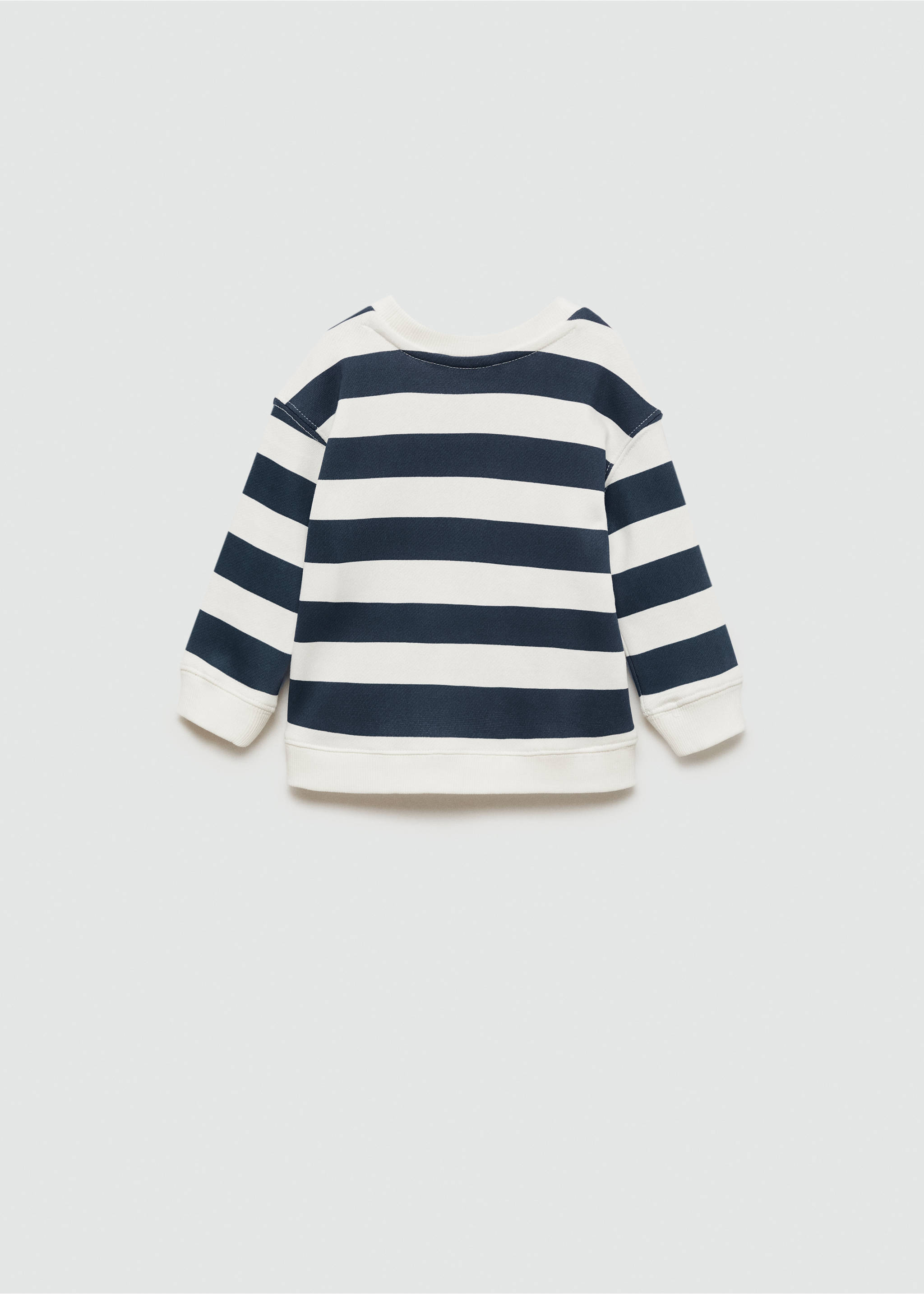 Sweatshirt met streepjesprint - Achterkant van het artikel, Donkermarine. Ref: 77013288-00.