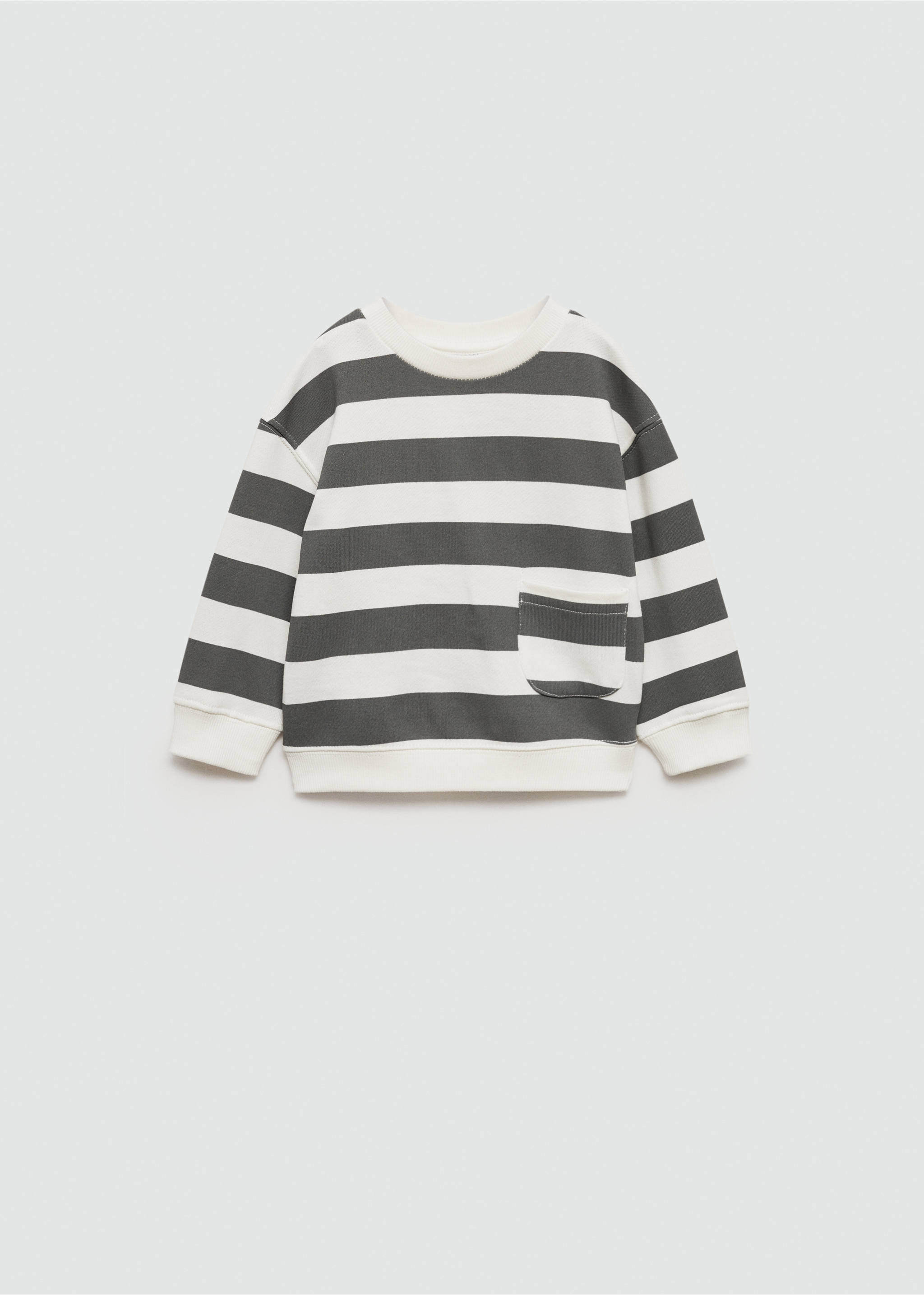 Striped print sweatshirt - Article without model, Charcoal. Ref: 77013288-00.