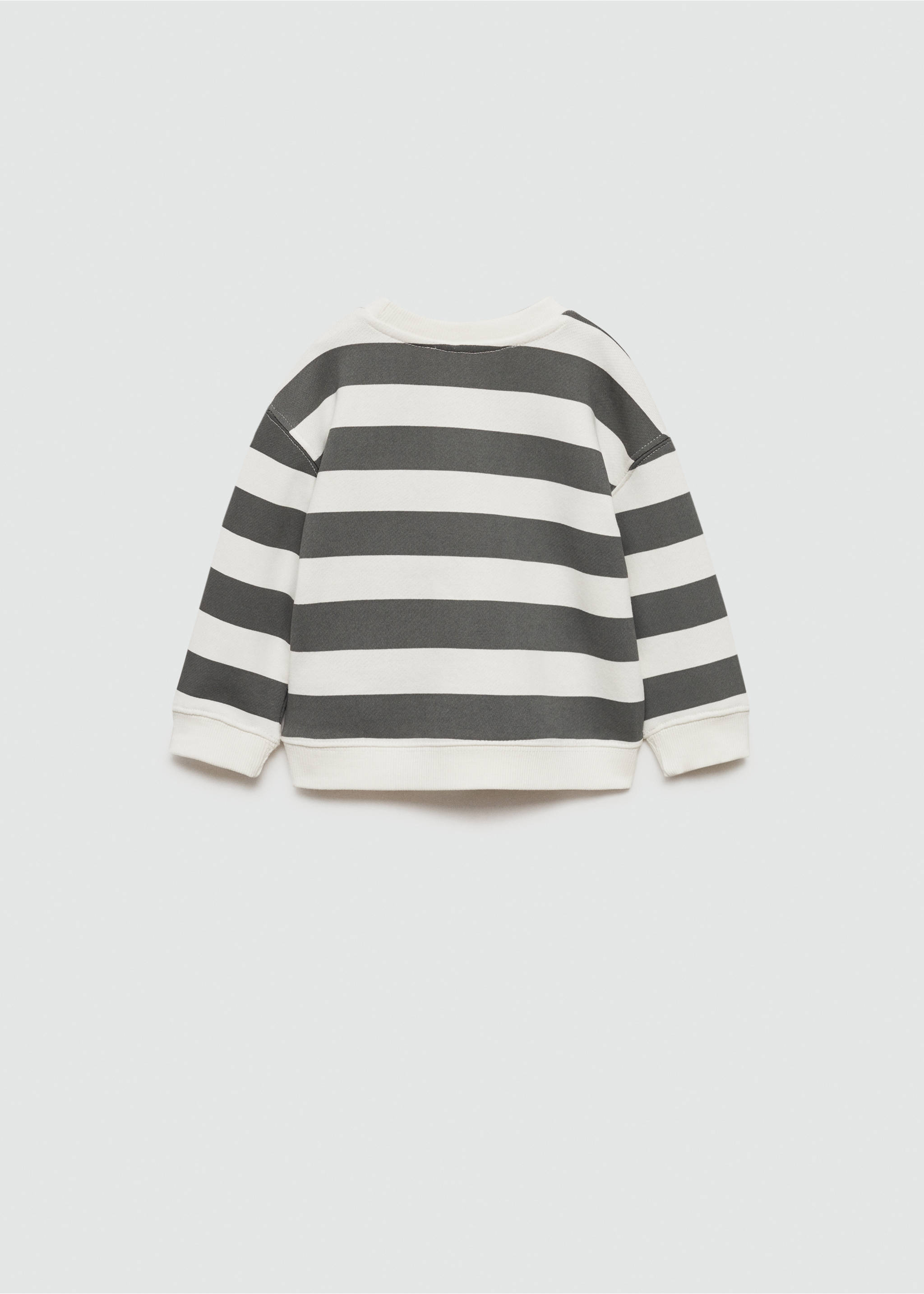 Striped print sweatshirt - Reverse of the article, Charcoal. Ref: 77013288-00.