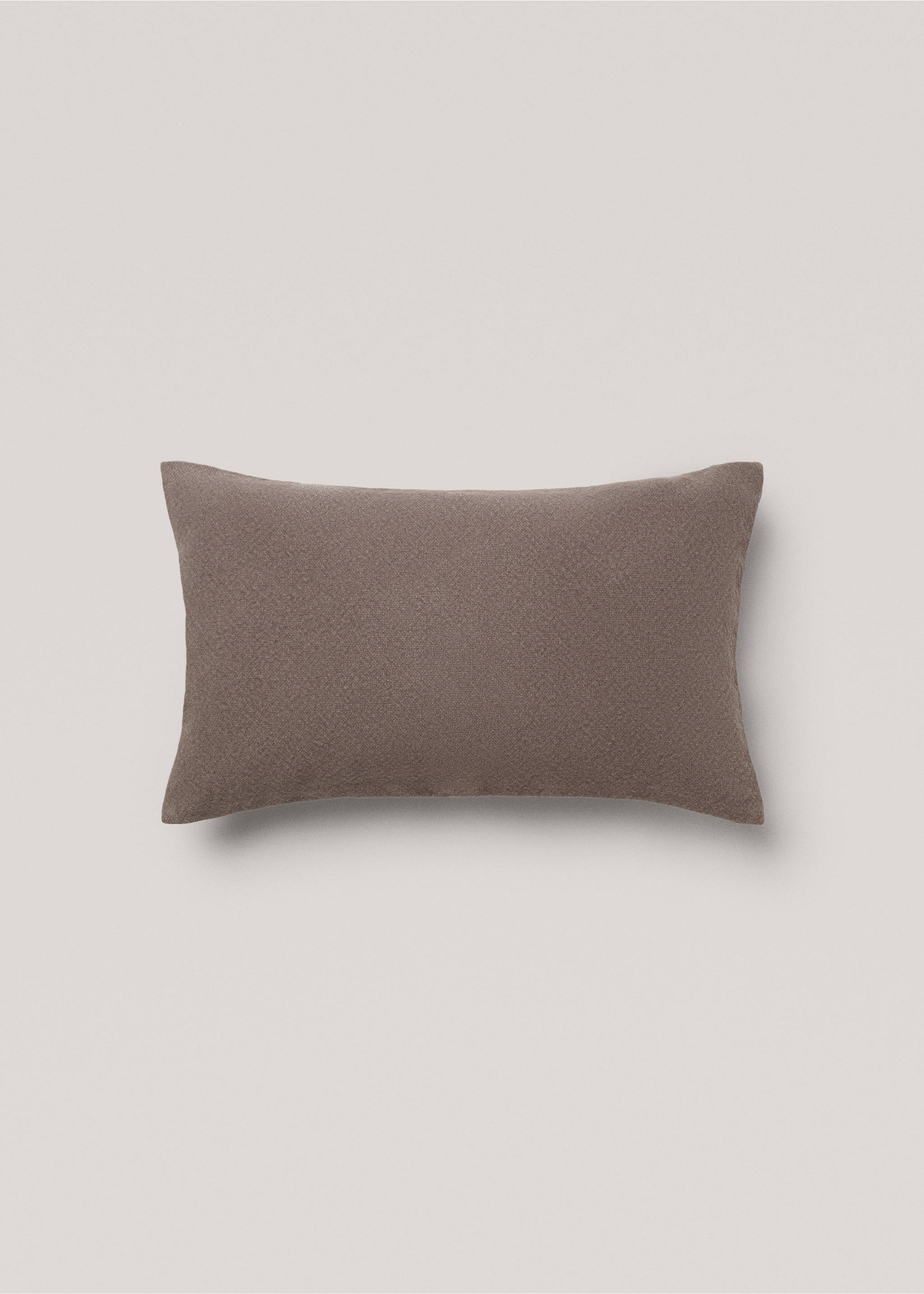 Housse de coussin lin liseré 30x50 cm - Détail de l'article 1, Marron. Ref: 77013291-00.