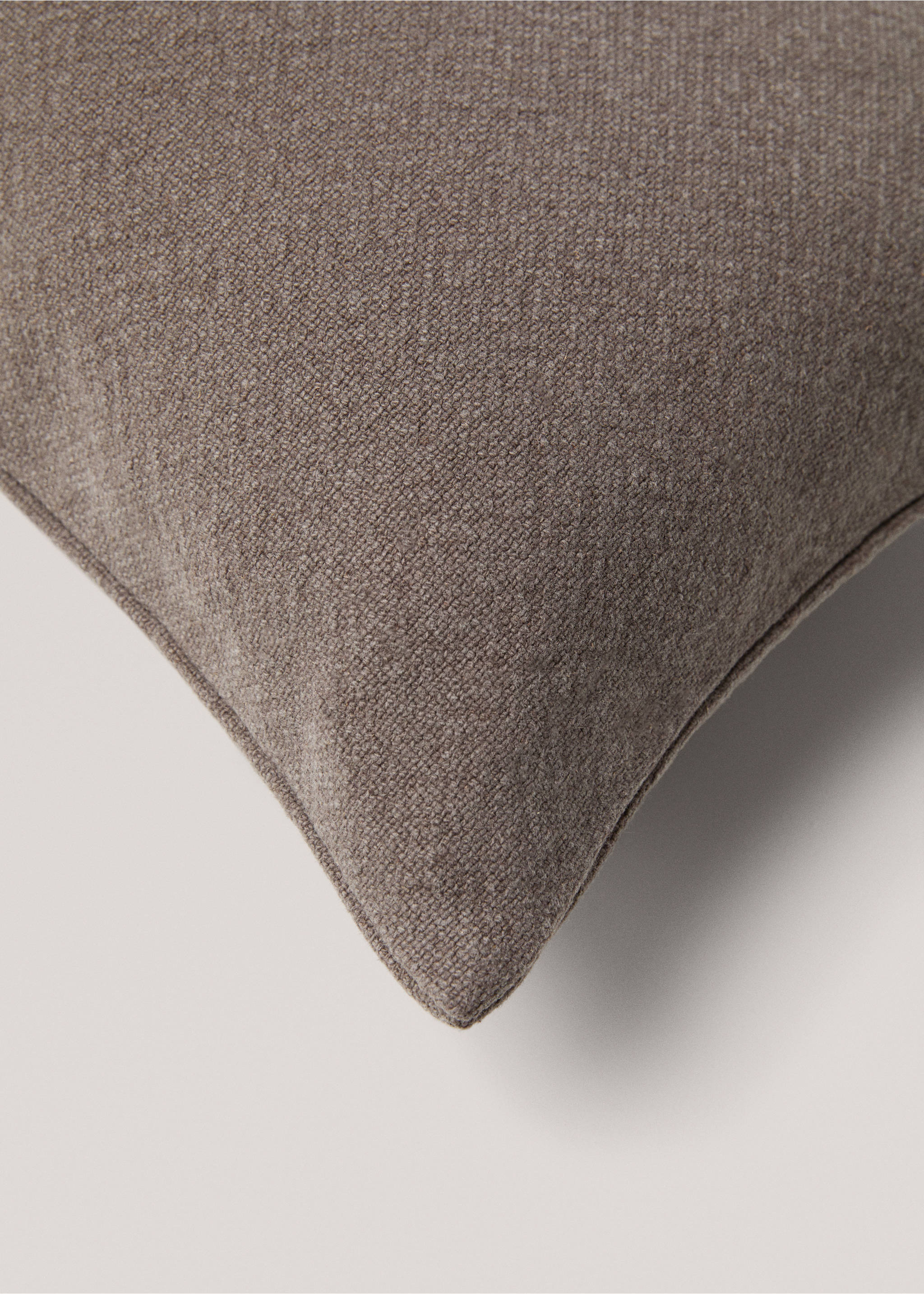 Housse de coussin lin liseré 30x50 cm - Détail de l'article 4, Marron. Ref: 77013291-00.