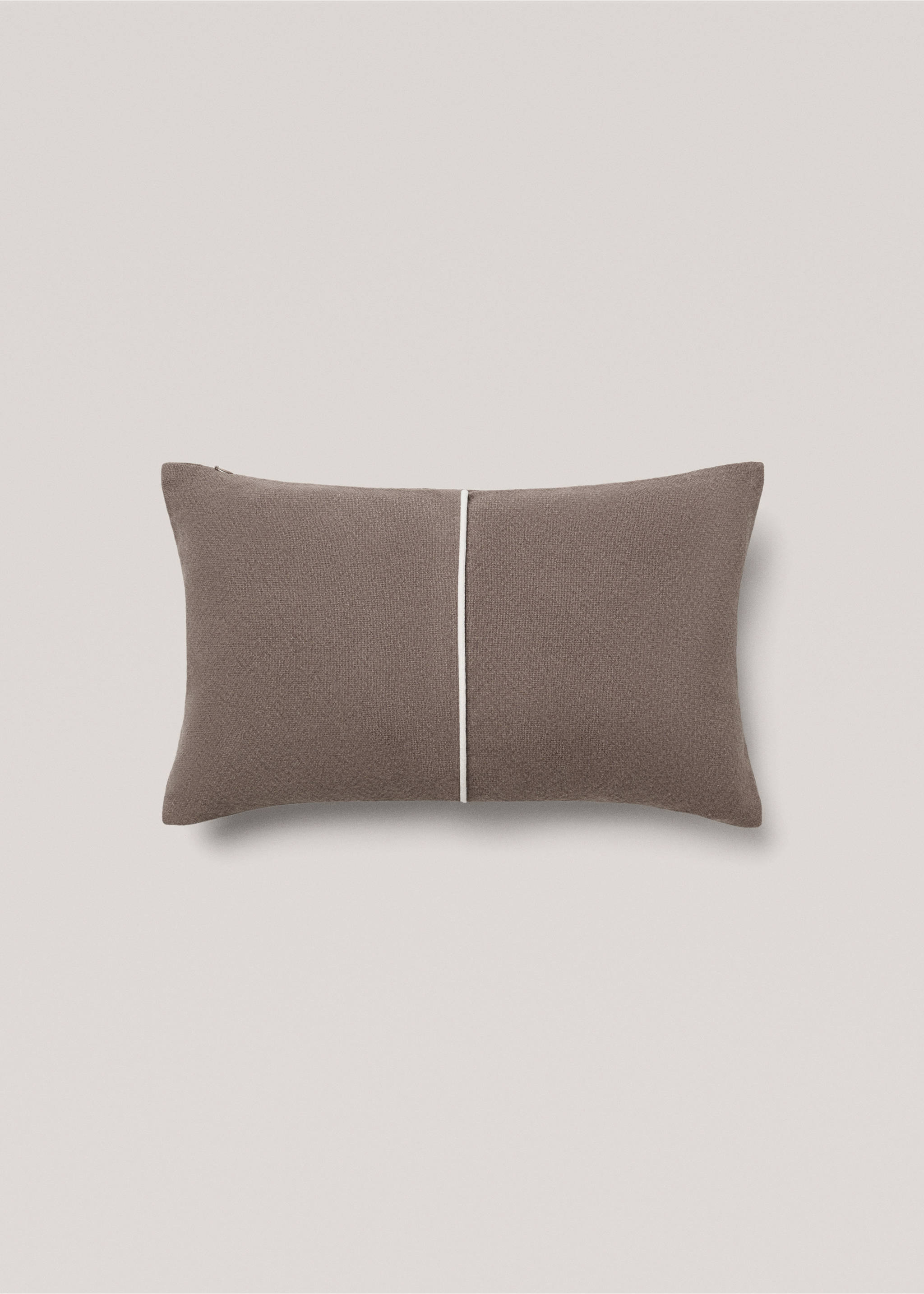Housse de coussin lin liseré 30x50 cm - Article sans modèle, Marron. Ref: 77013291-00.