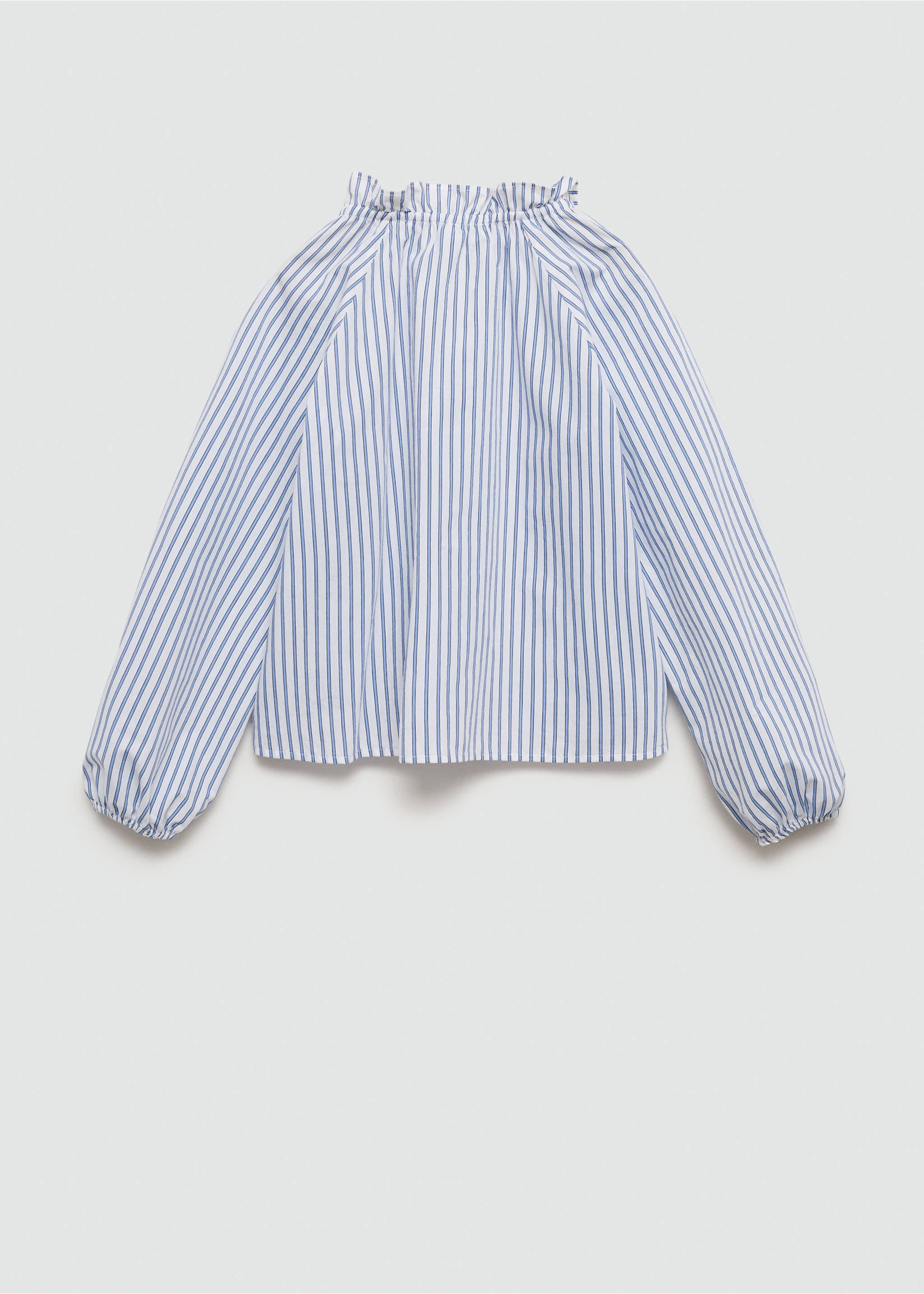 Ruched detail striped blouse - Reverse of the article, Blue. Ref: 77013293-00.