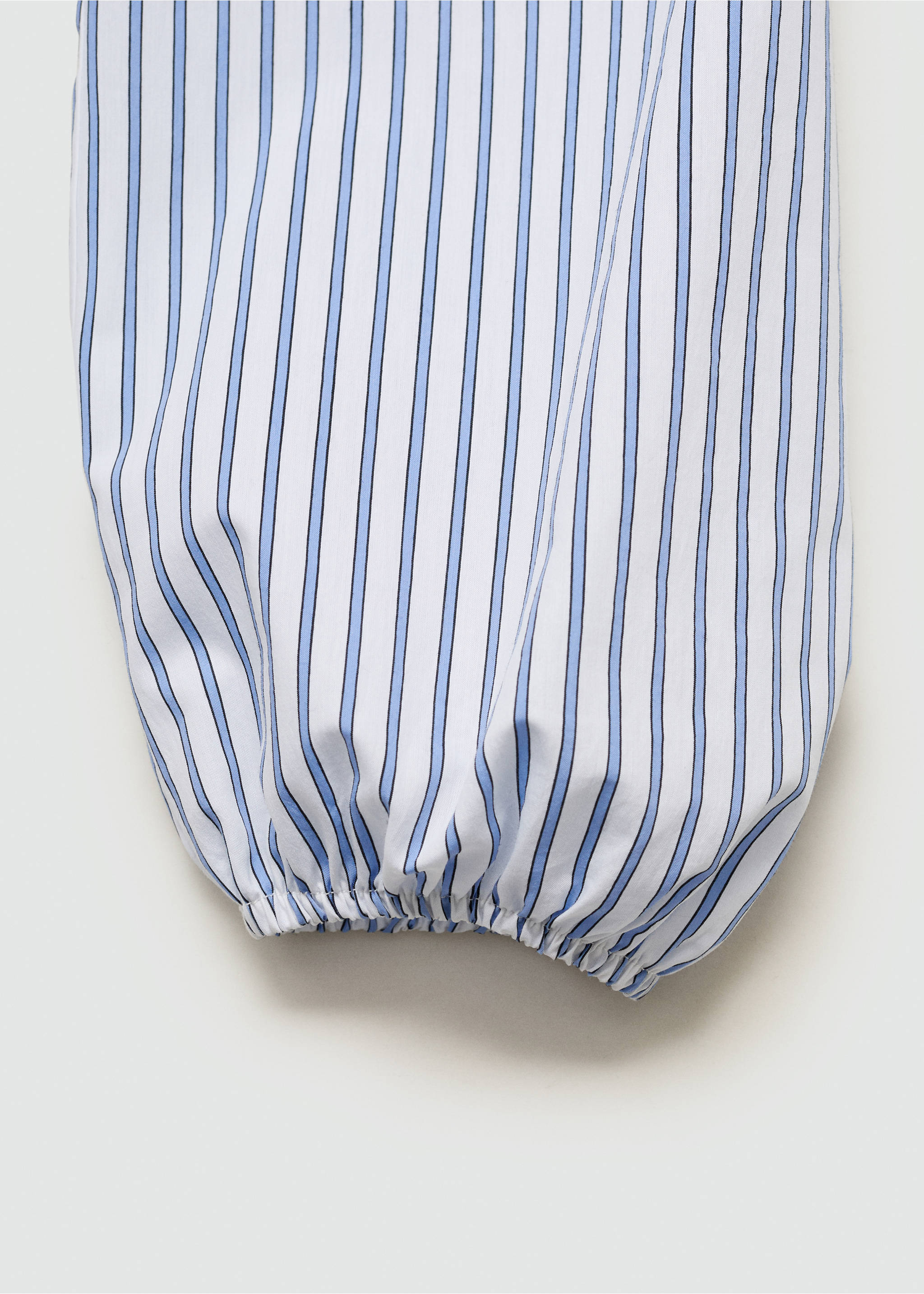 Ruched detail striped blouse - Details of the article 0, Blue. Ref: 77013293-00.