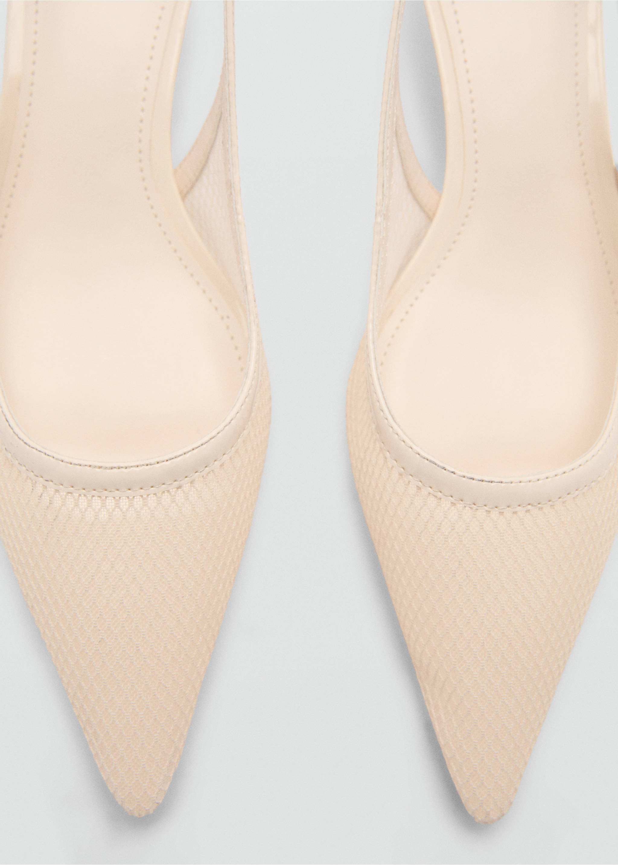Heeled mesh shoes - Details of the article 2, White. Ref: 77013668-00.