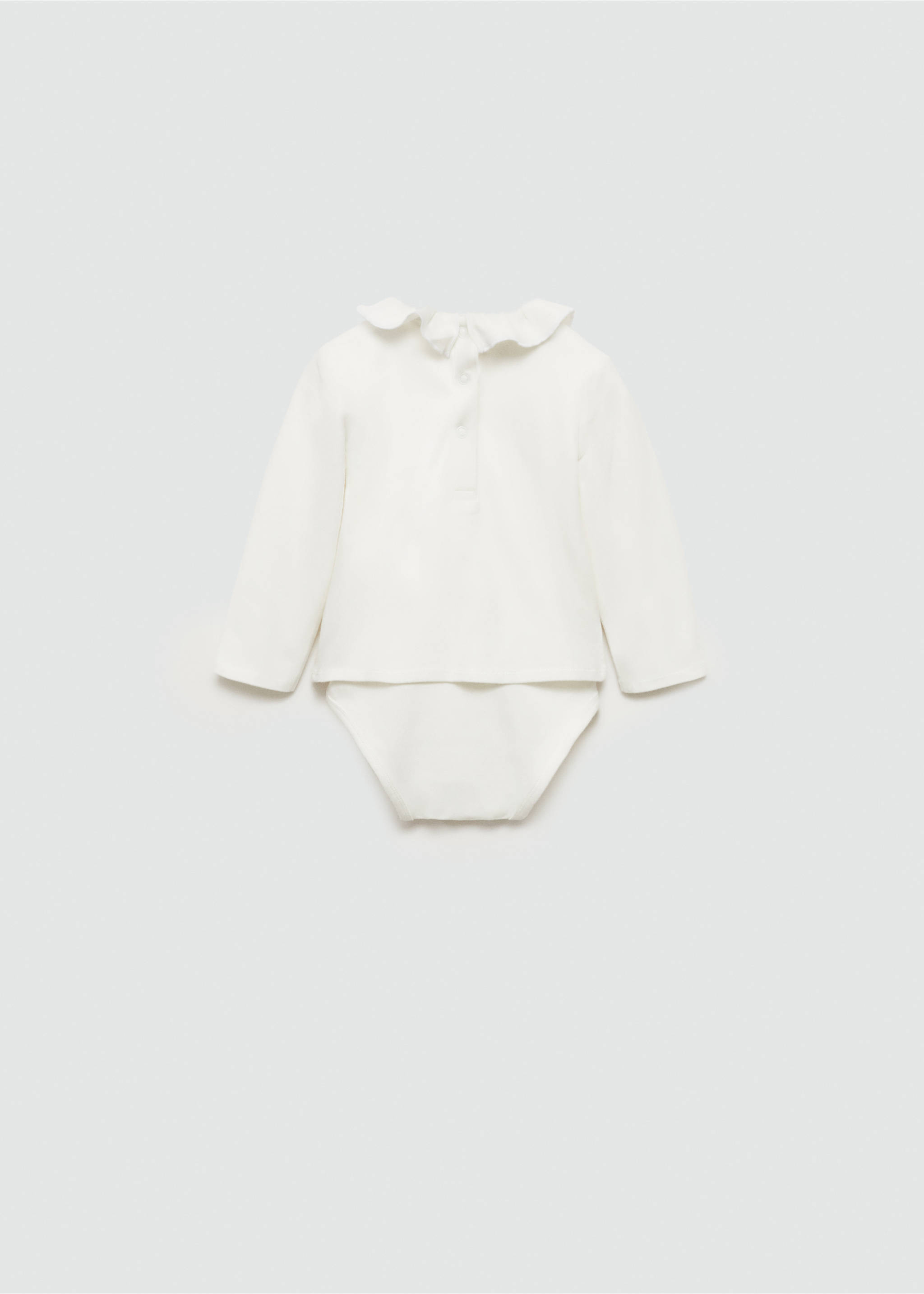Ruffled cotton body - Reverse of the article, Off White. Ref: 77013670-00.