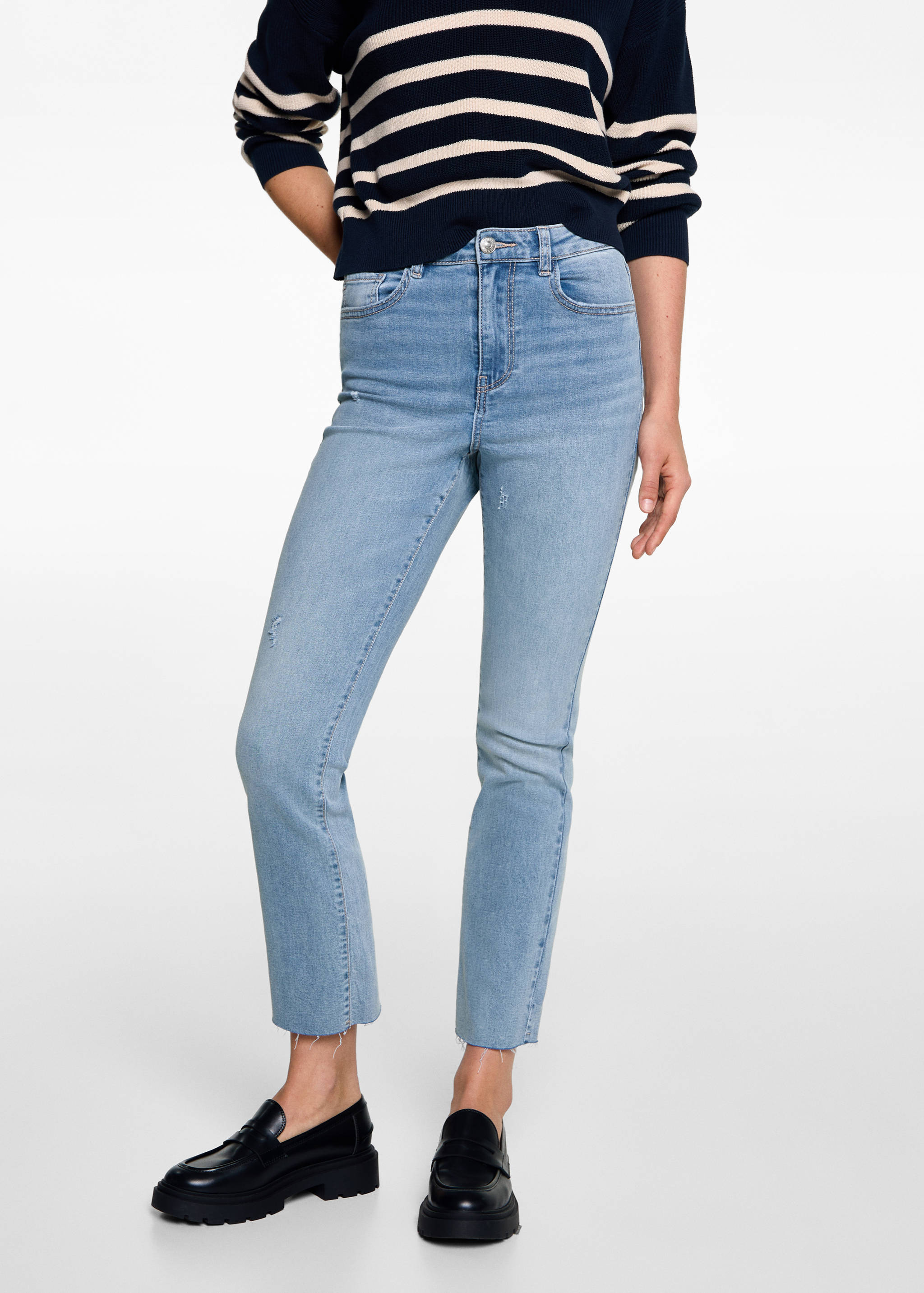 Slim Jeans in Cropped-Länge - Mittlere Ansicht