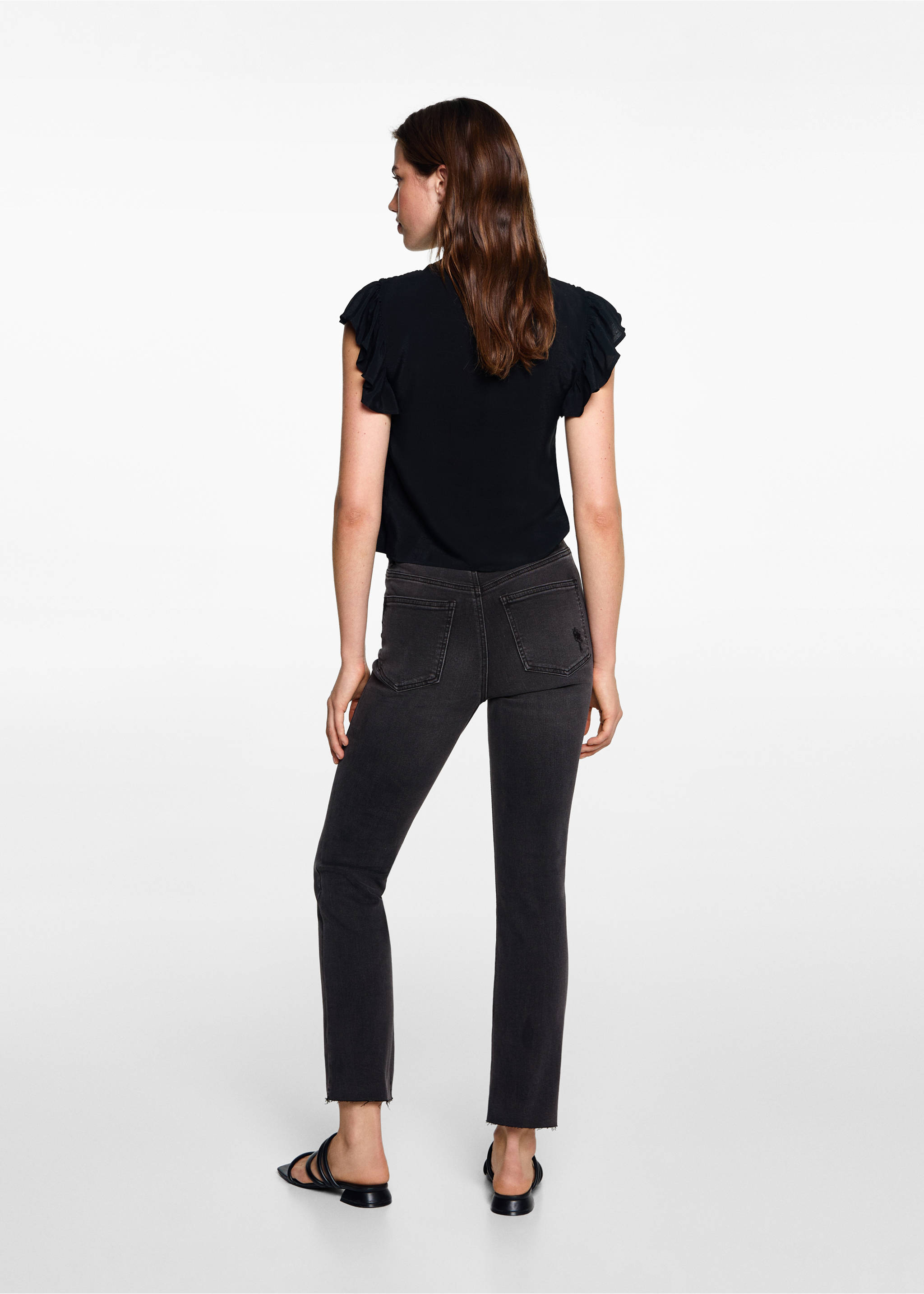 Jeans slim crop - Retro dell'articolo, Black denim. Ref: 77014013-00.