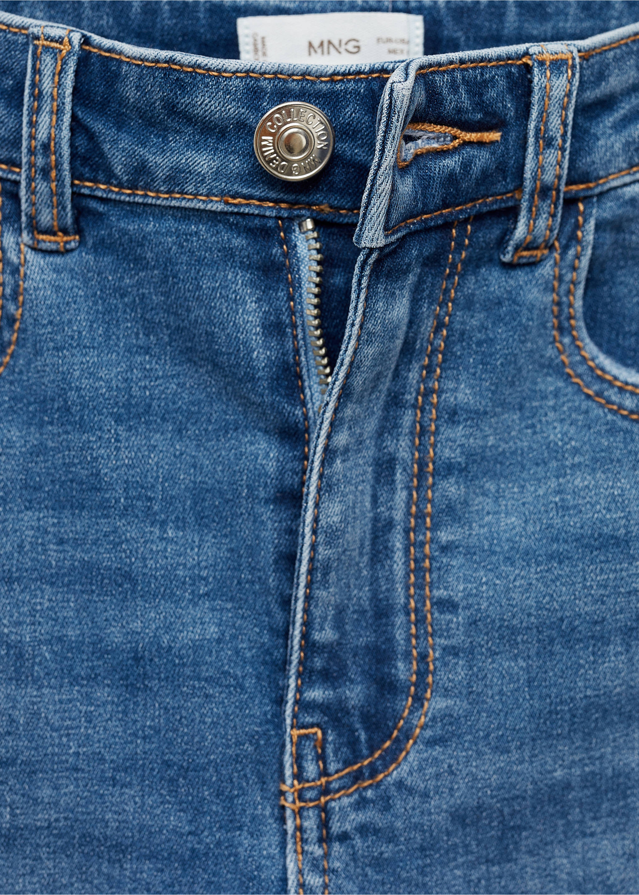 Slim-fit jeans - Details of the article 8, Medium Blue. Ref: 77014014-00.