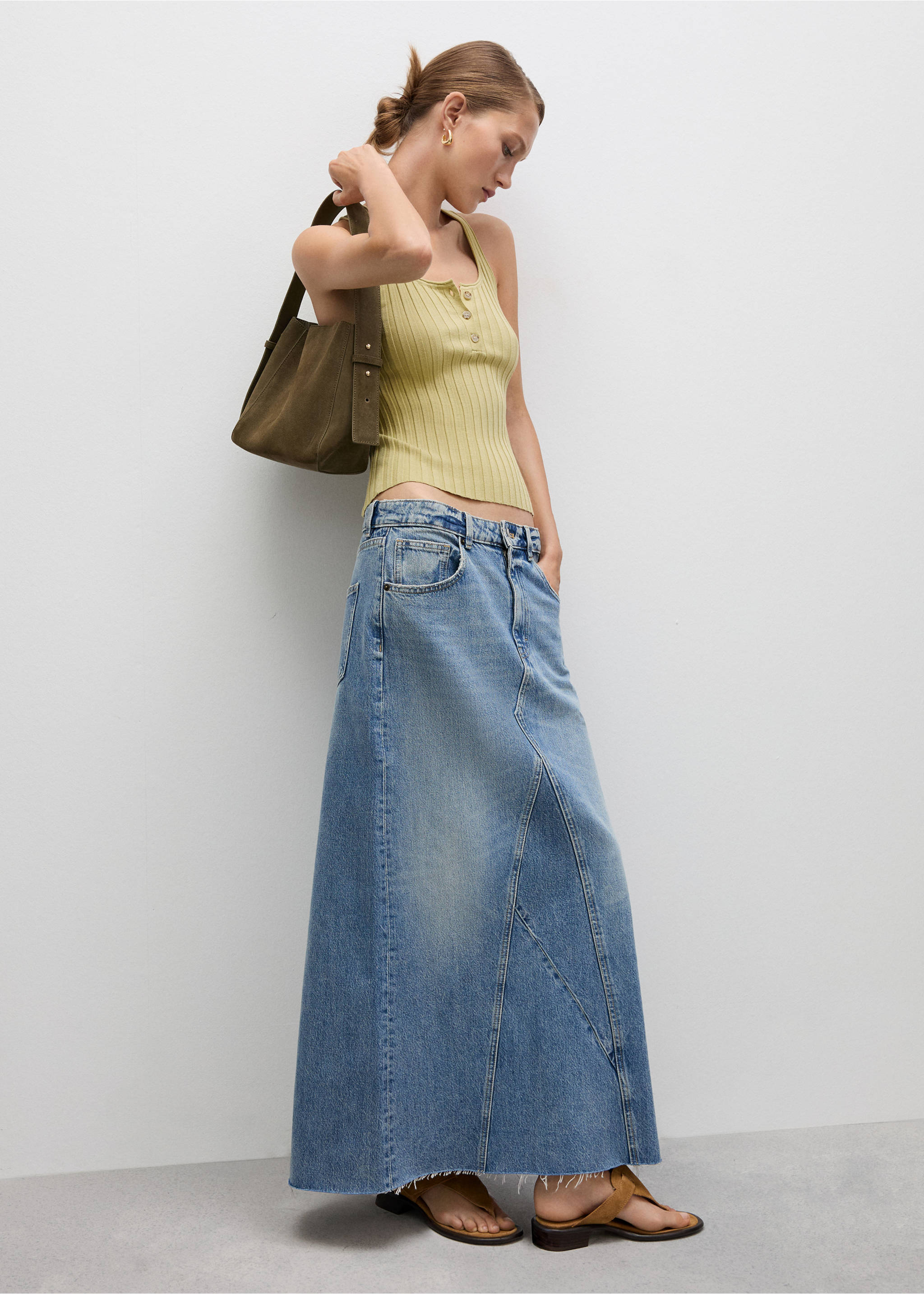 Top punto canalé - Plano general, Verde. Ref: 77014017-00.