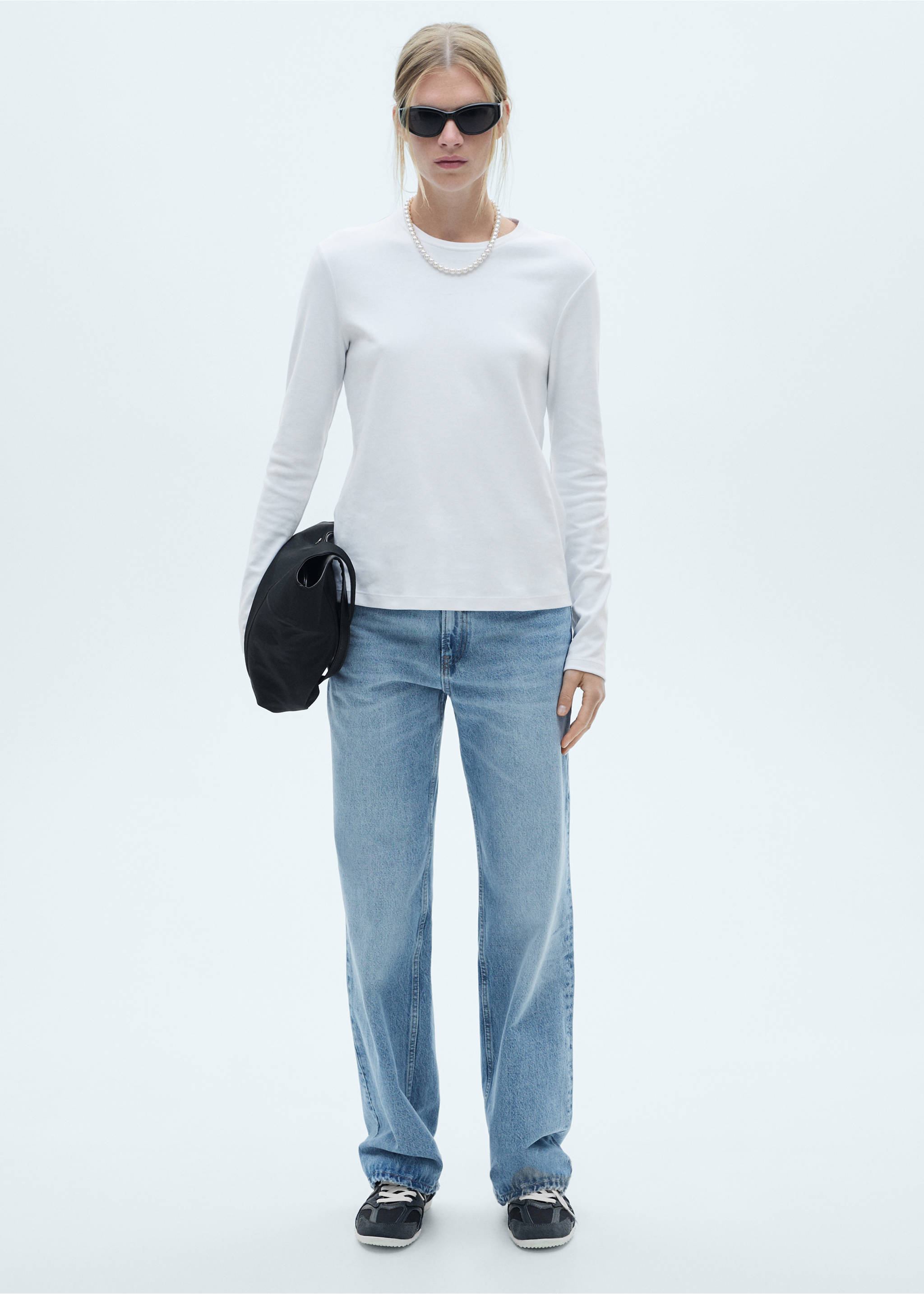 Miami medium-rise straight-fit jeans - General plane, Medium Blue. Ref: 77014019-00.