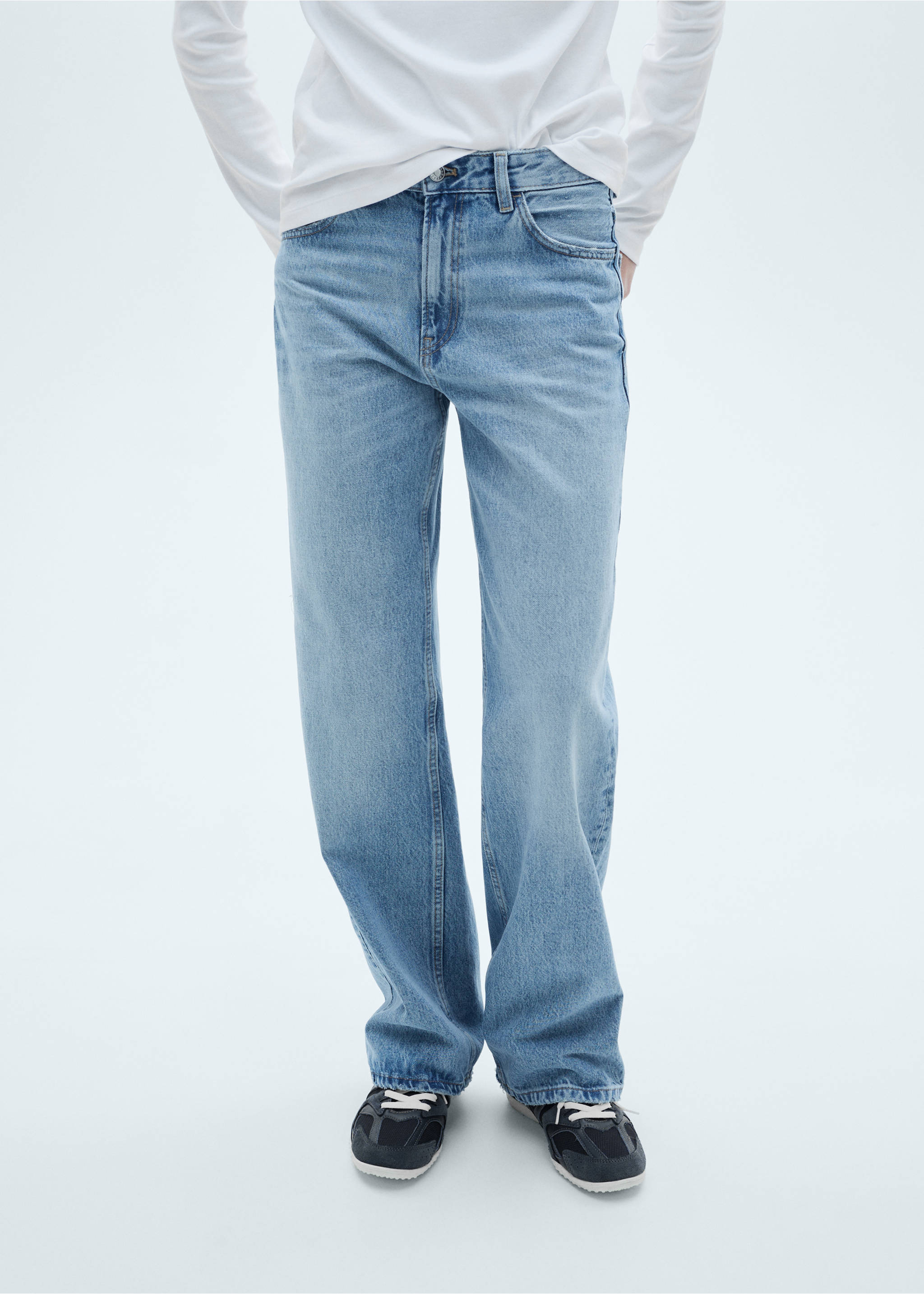 Miami medium-rise straight-fit jeans - Details of the article 1, Medium Blue. Ref: 77014019-00.