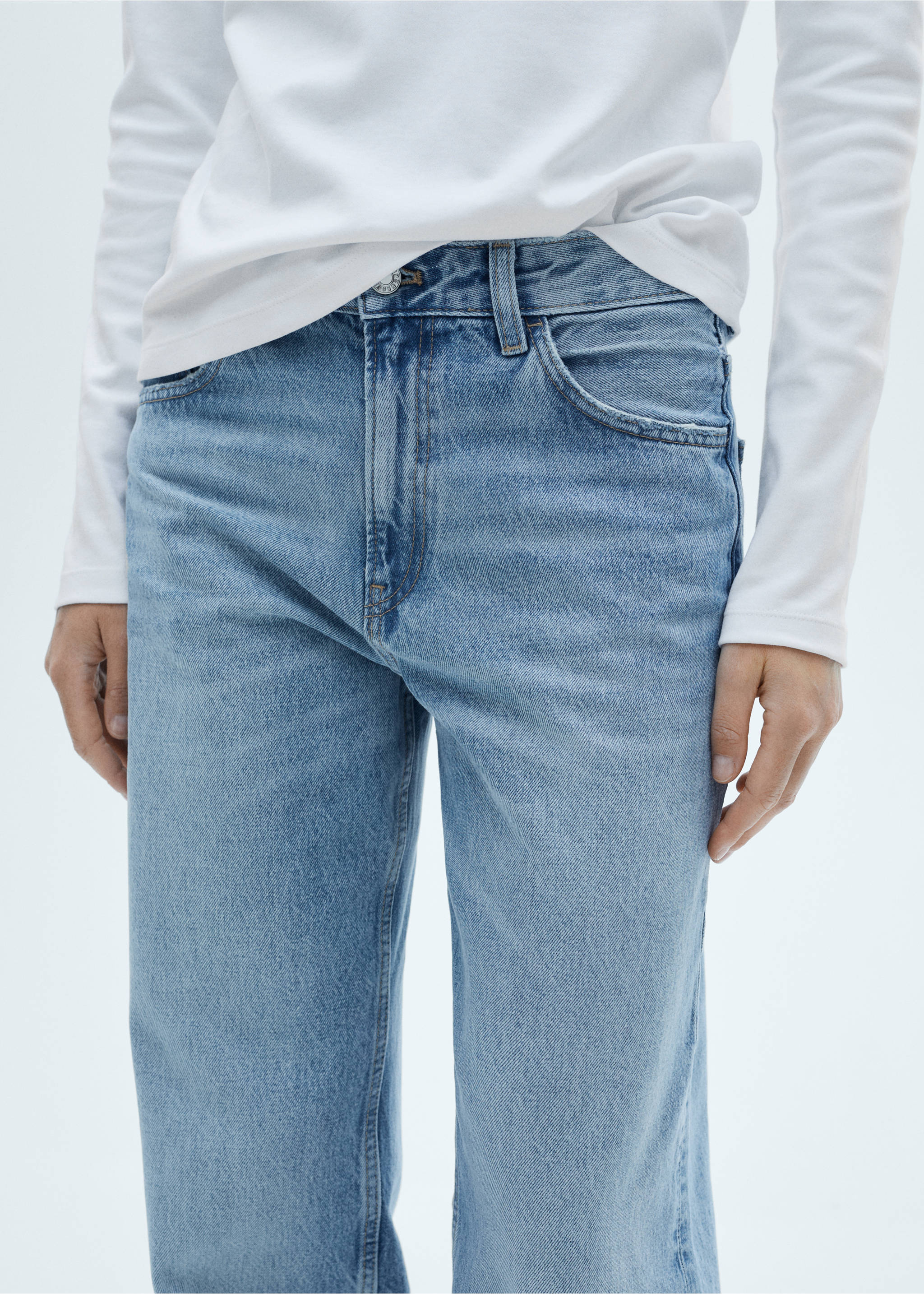 Miami medium-rise straight-fit jeans - Details of the article 3, Medium Blue. Ref: 77014019-00.