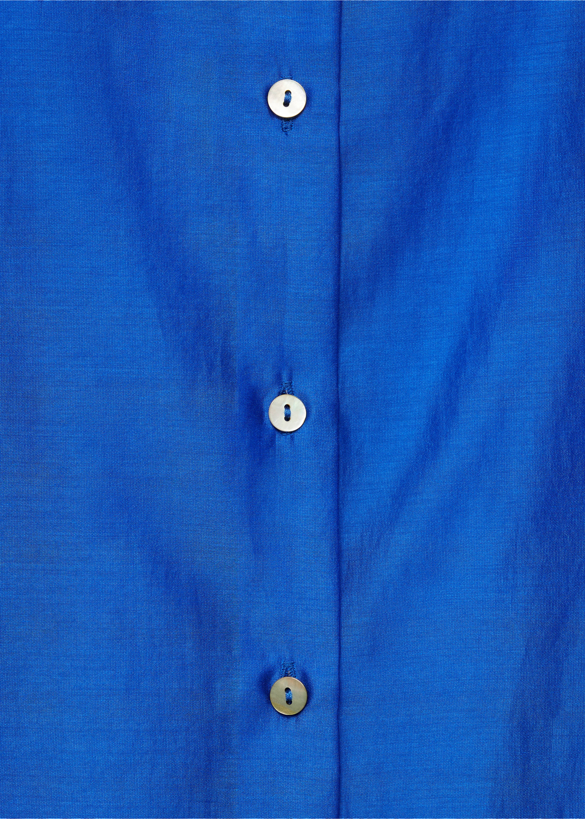 Satin lyocell shirt - Details of the article 8, Blue. Ref: 77014023-00.