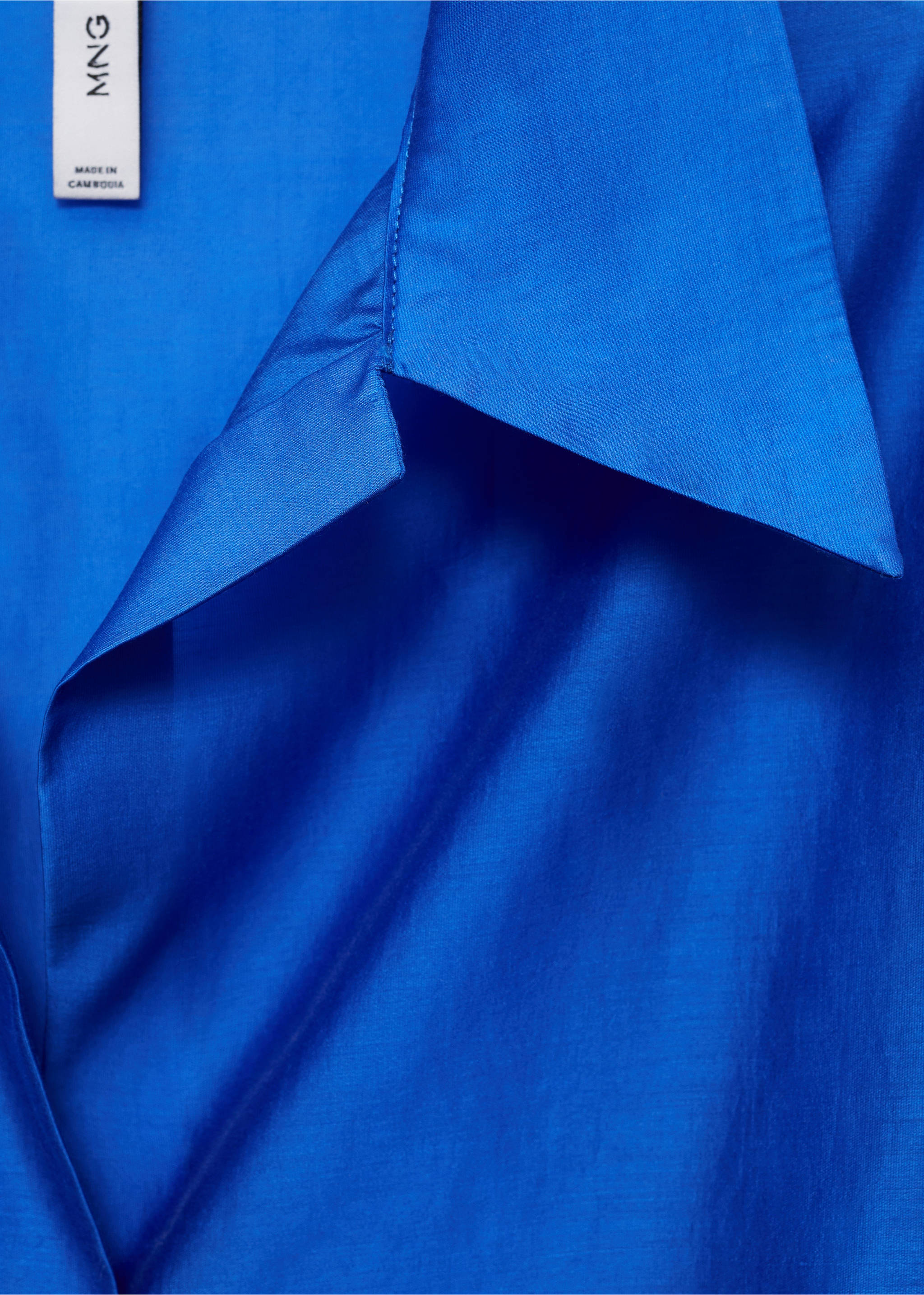 Satin lyocell shirt - Details of the article 0, Blue. Ref: 77014023-00.