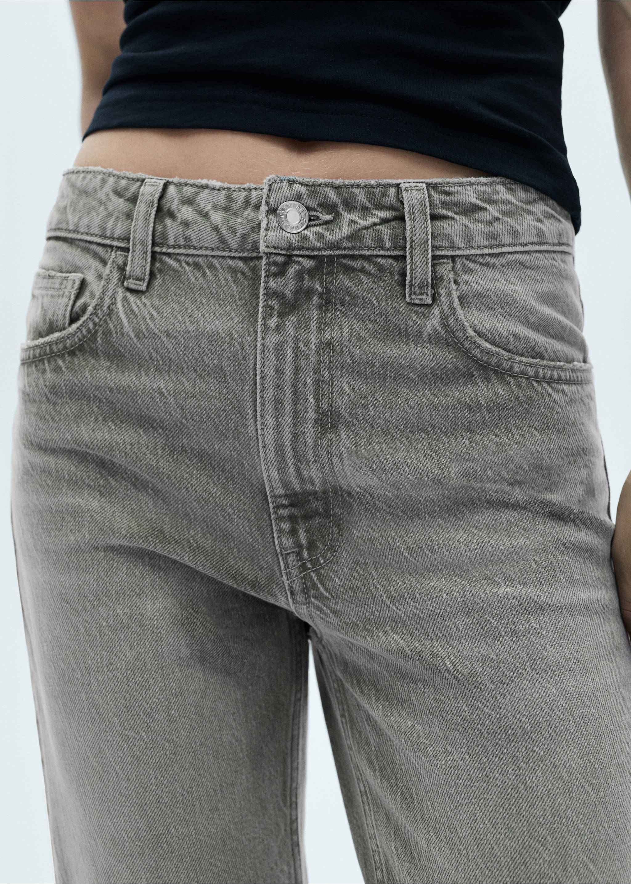Mom2000 high-waist mom jeans - Detail van het artikel 3, Grijs denim. Ref: 77014024-00.