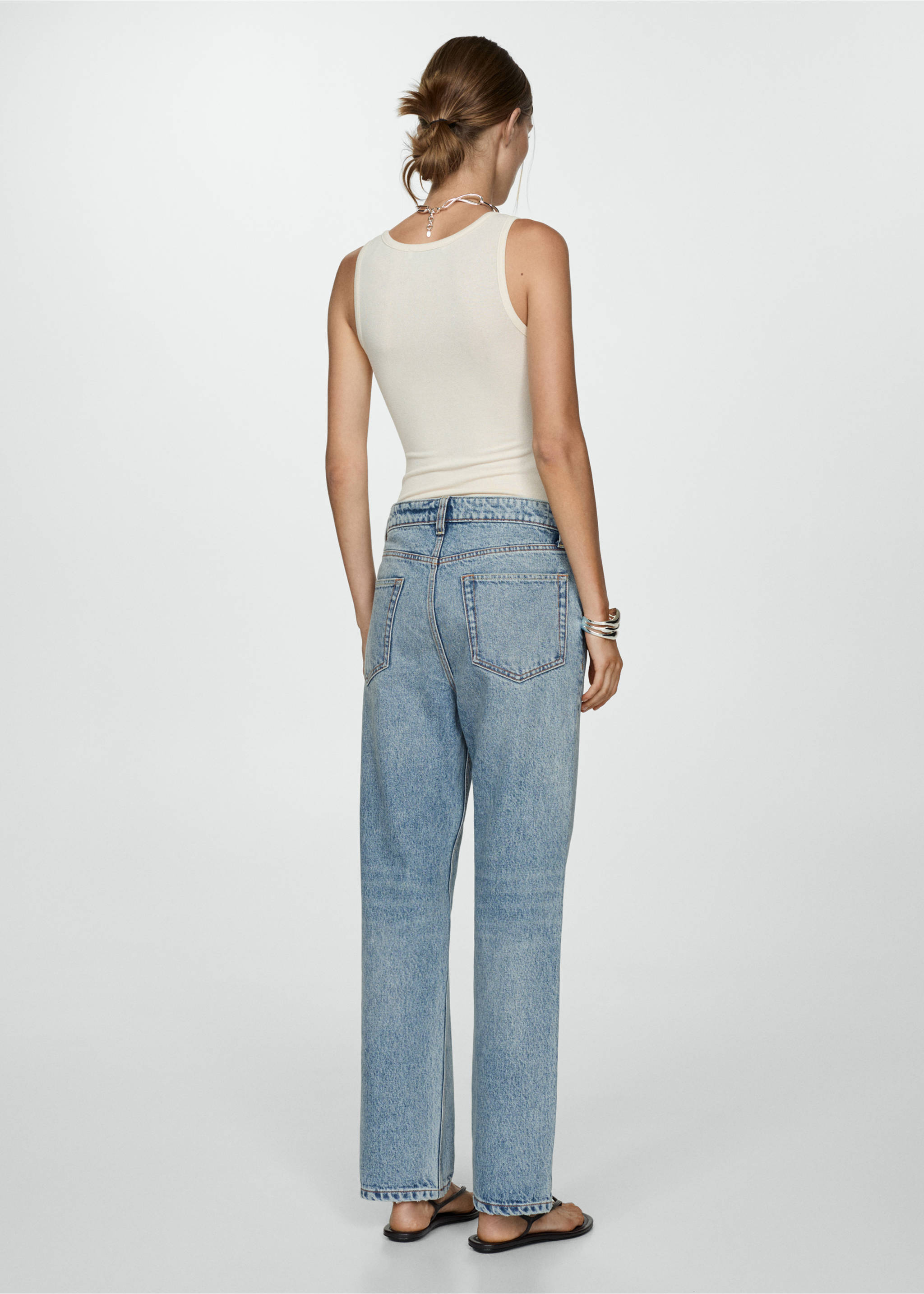 Loose boyfriend-style jeans - Reverse of the article, Medium Blue. Ref: 77014030-00.