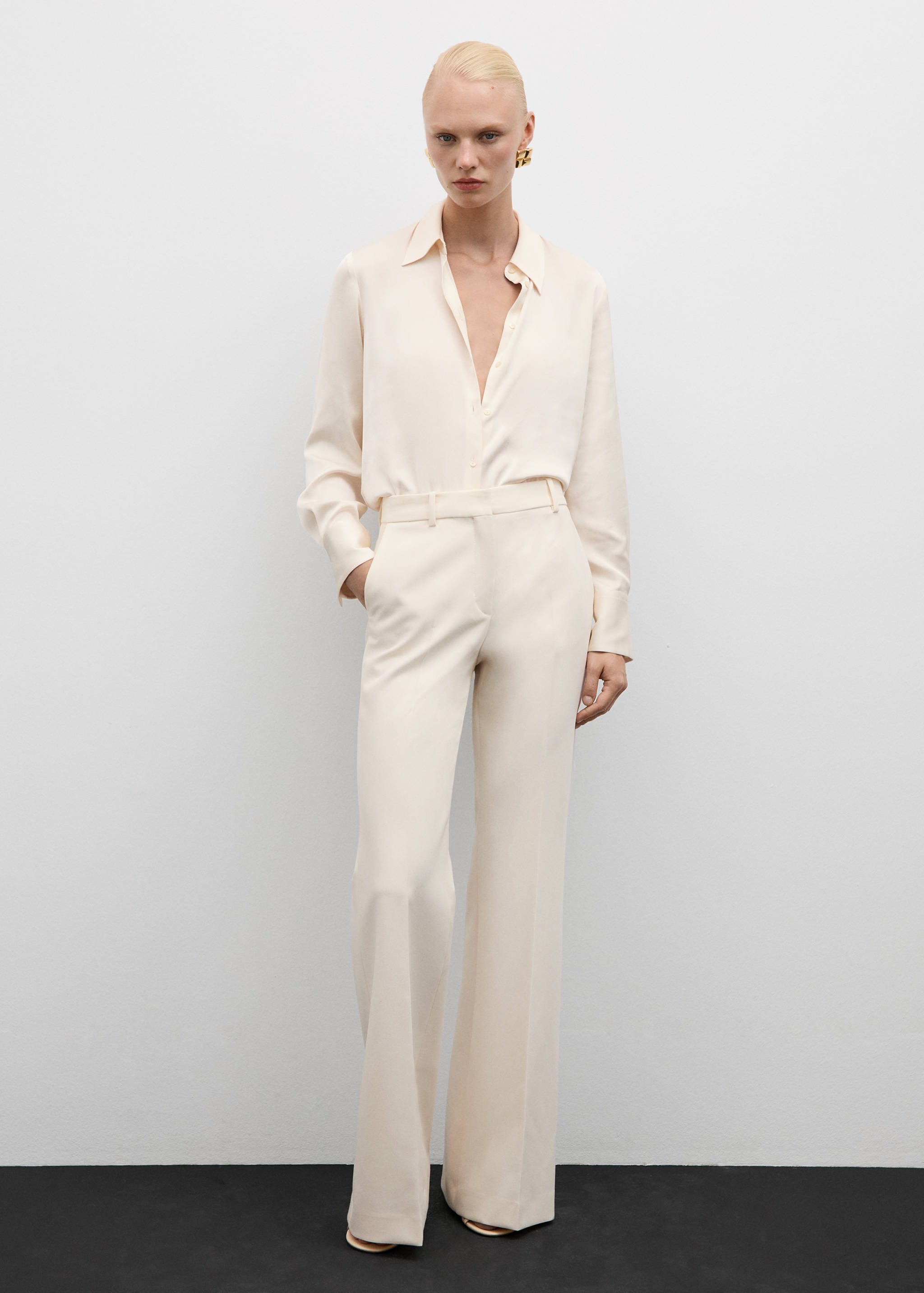 Satin finish flowy shirt - General plane