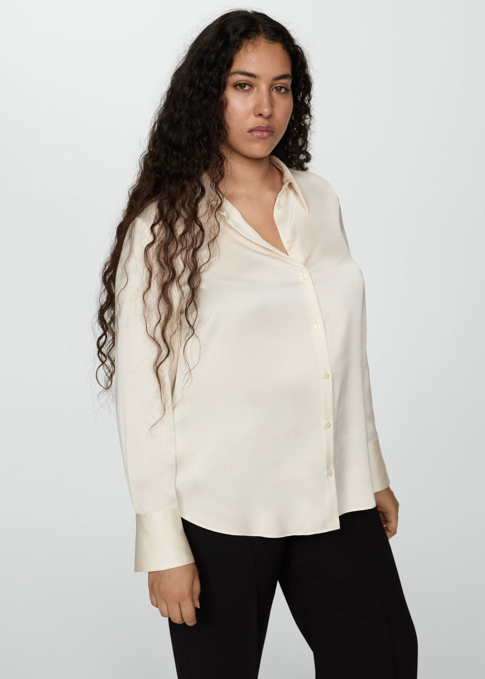 Satin finish flowy shirt - Details of the article 5