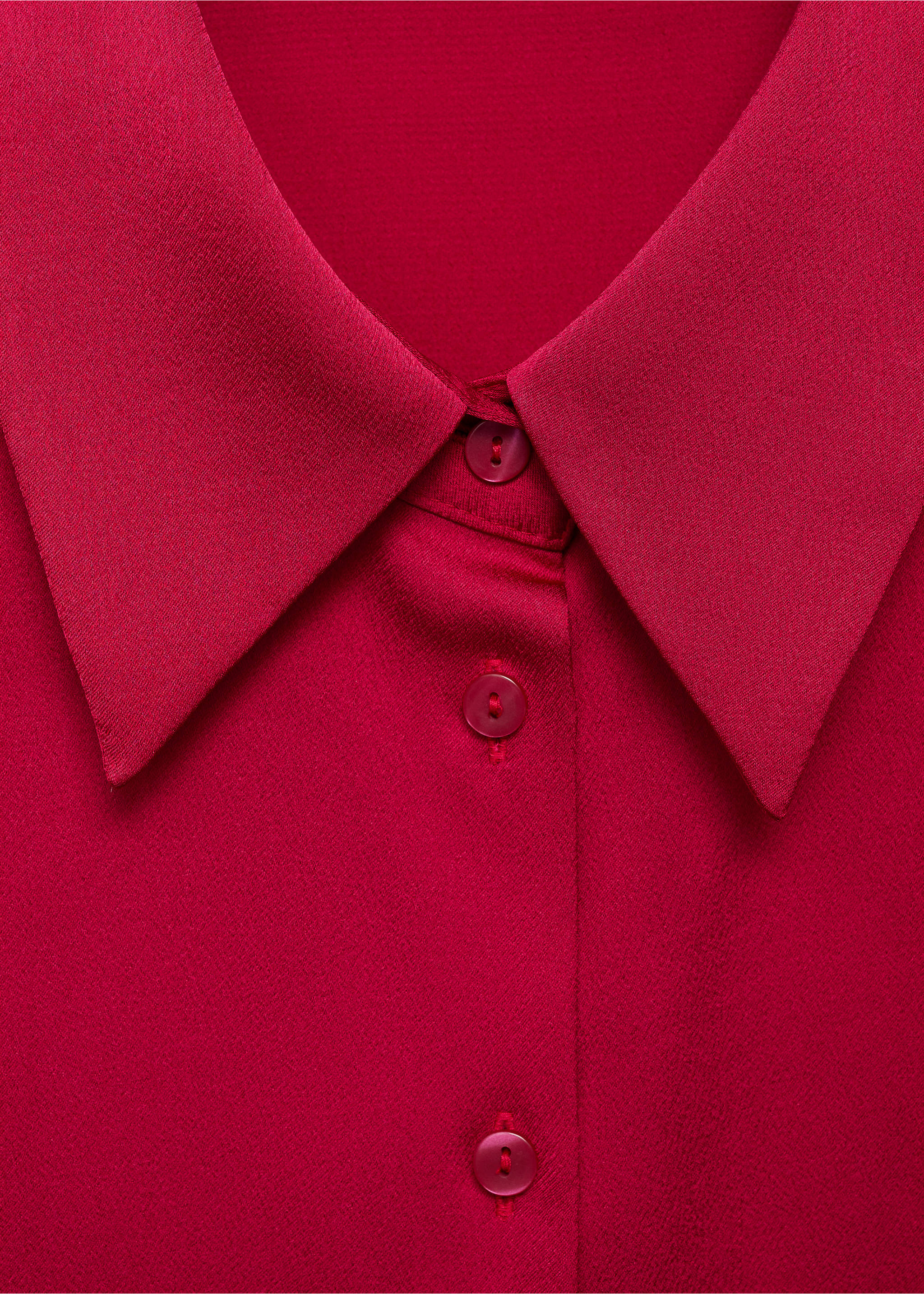 Satin finish flowy shirt - Details of the article 8, Fuchsia. Ref: 77014032-00.
