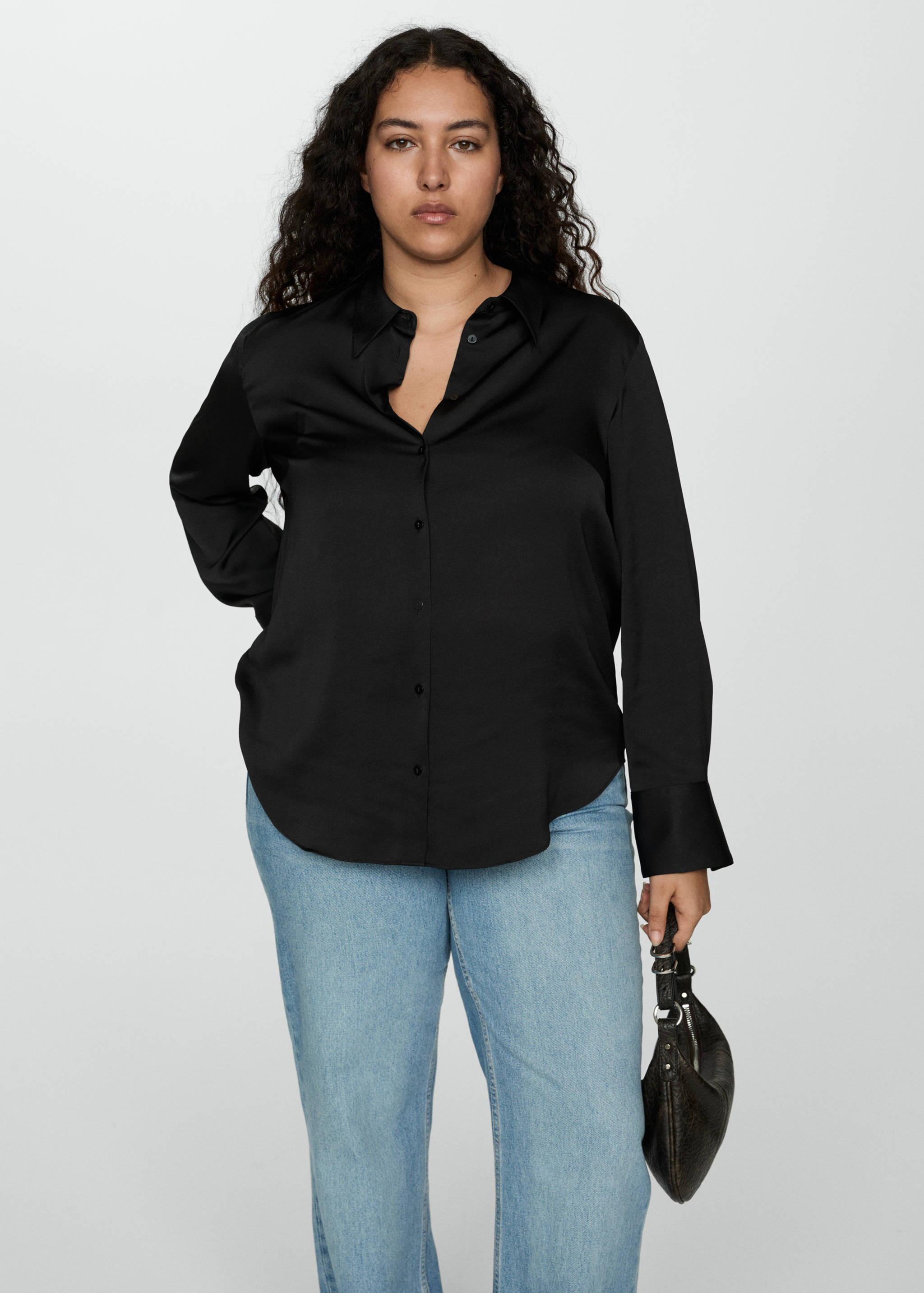 Satin finish flowy shirt - Details of the article 5