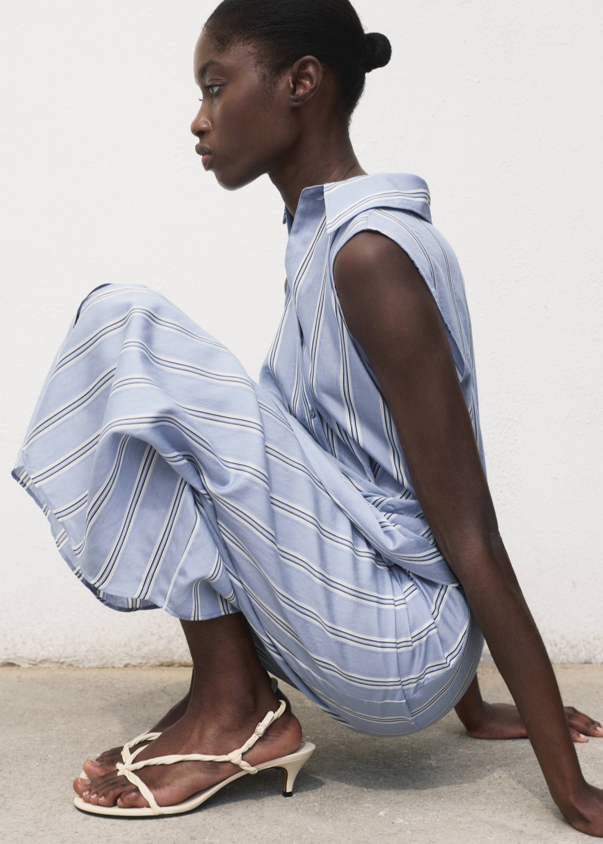 Draped shirt dress - Details of the article 2