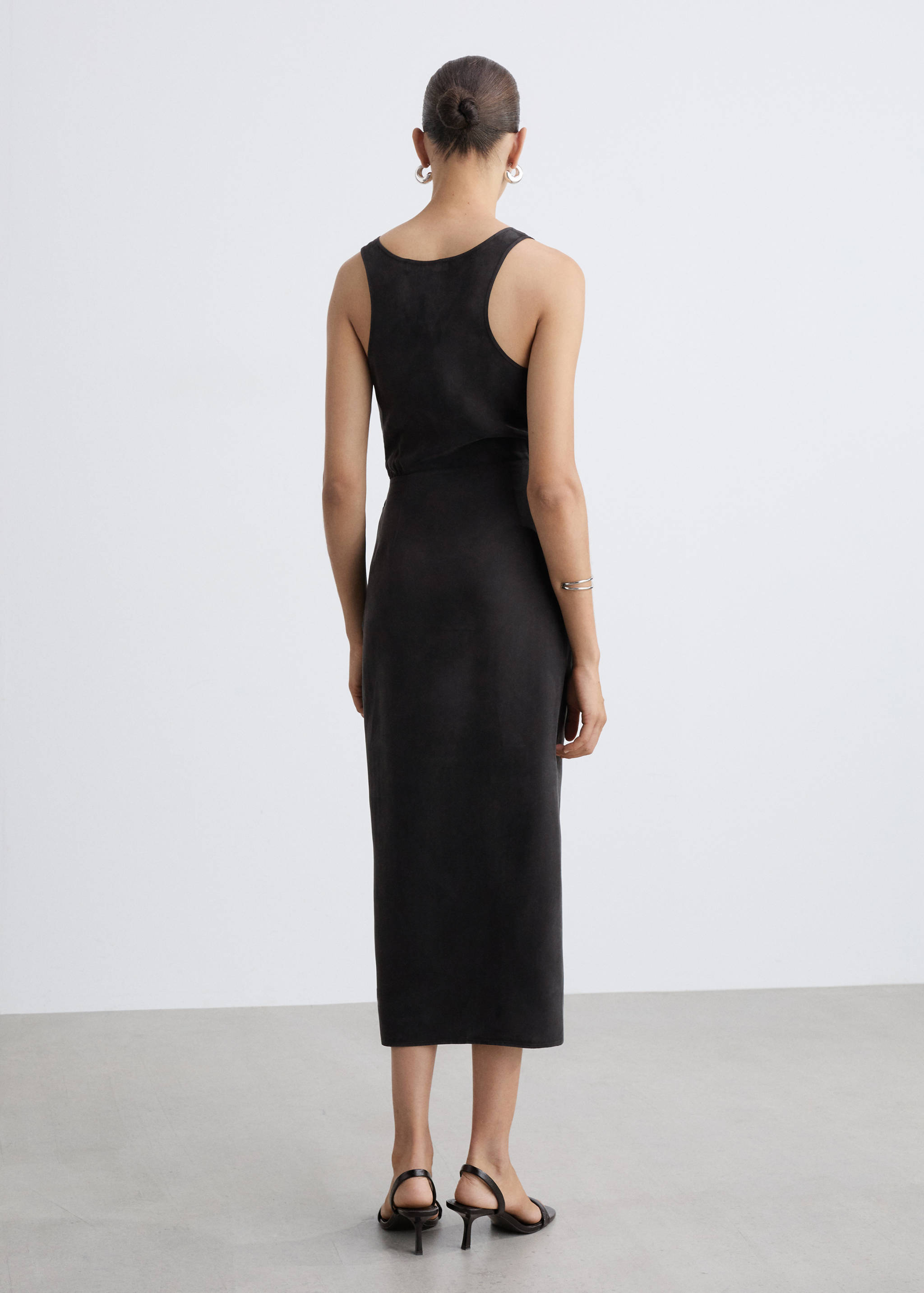 Cupro dress with side knot - Reverse of the article