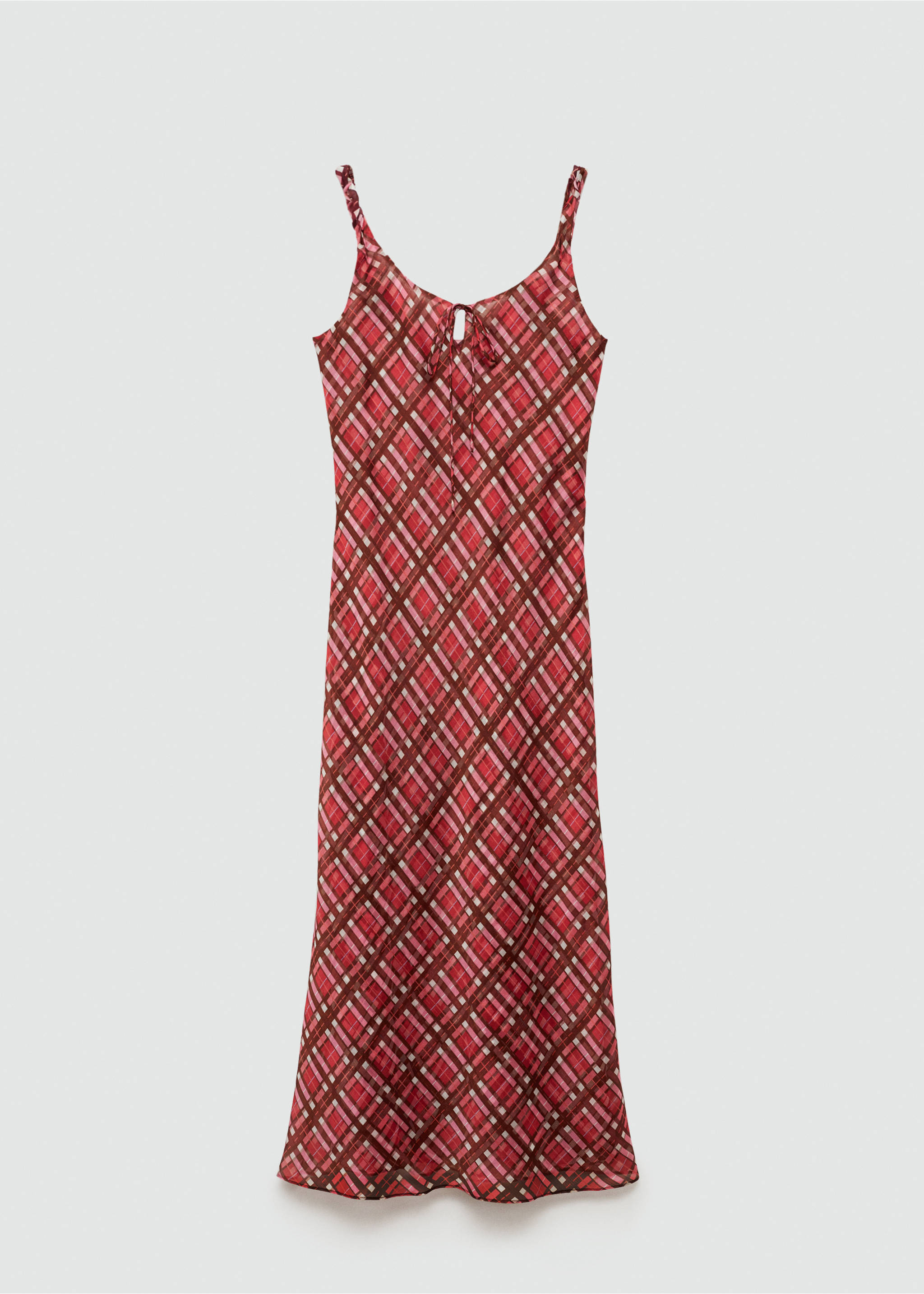 Check long dress - Article without model, Maroon. Ref: 77014038-00.