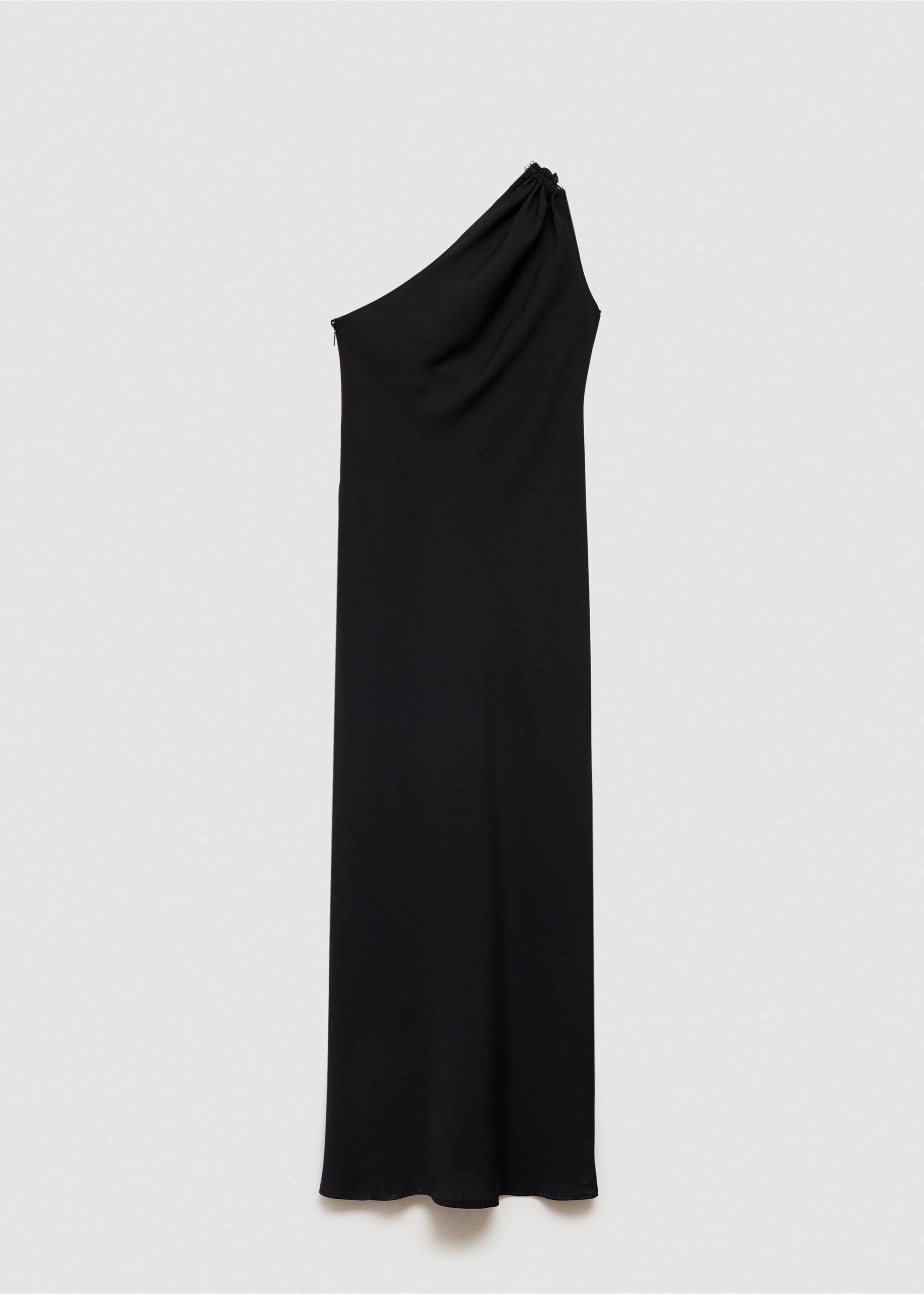 Robe asymétrique détails drapés - Article sans modèle, Noir. Ref: 77014039-00.