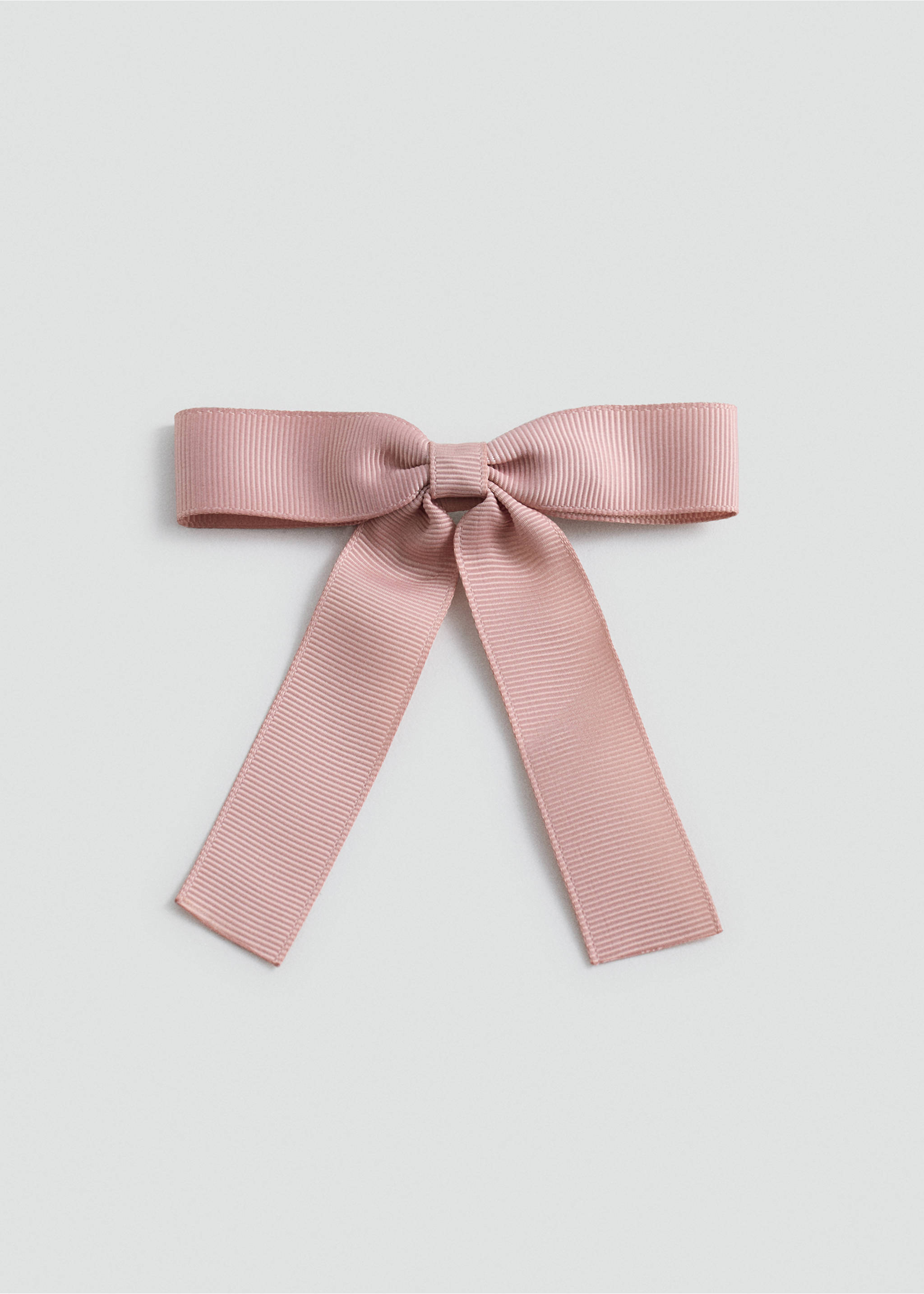 Bow hairclip - Article without model, Pale Pink. Ref: 77014052-00.