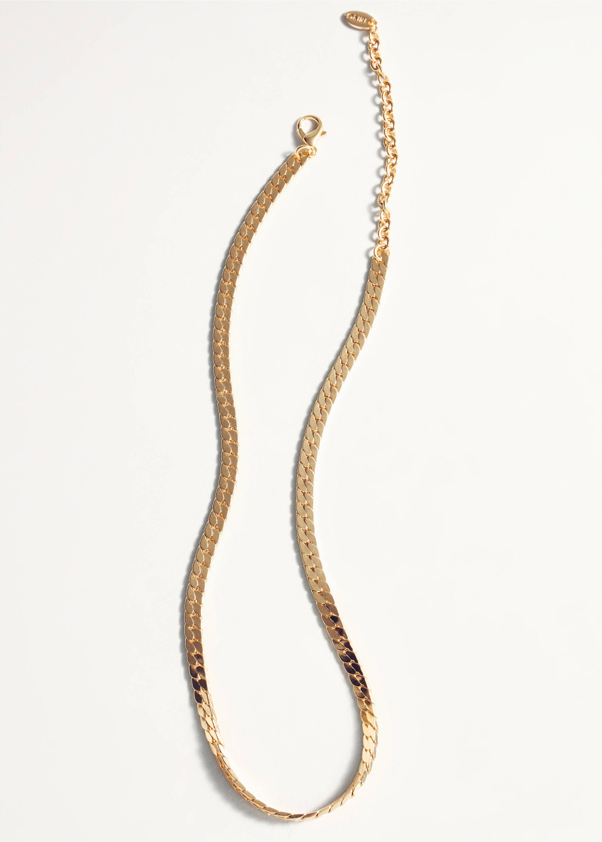 Flat chain necklace - Details of the article 5, Gold. Ref: 77014054-00.