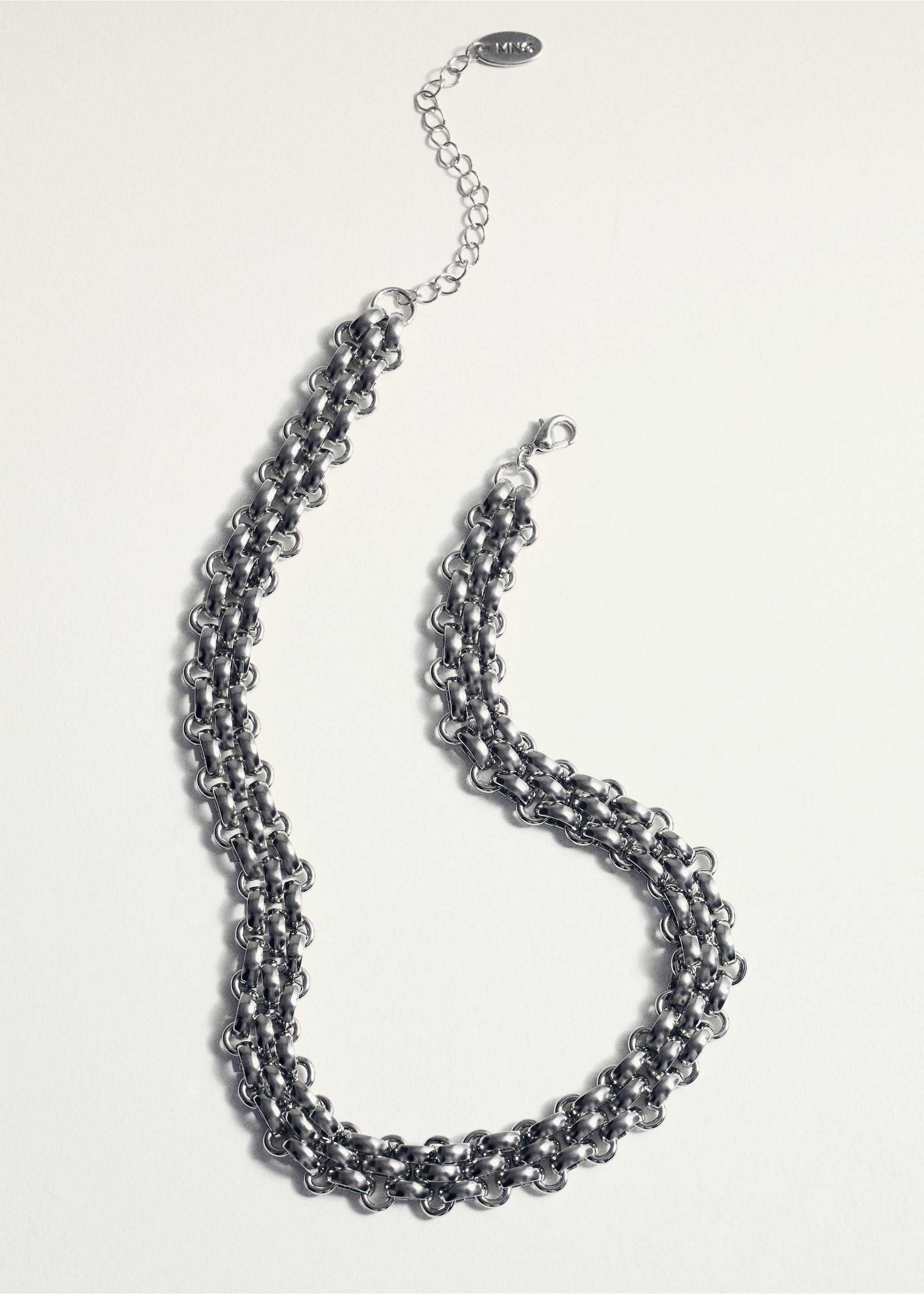 Link necklace - Details of the article 5, Silver. Ref: 77014057-00.