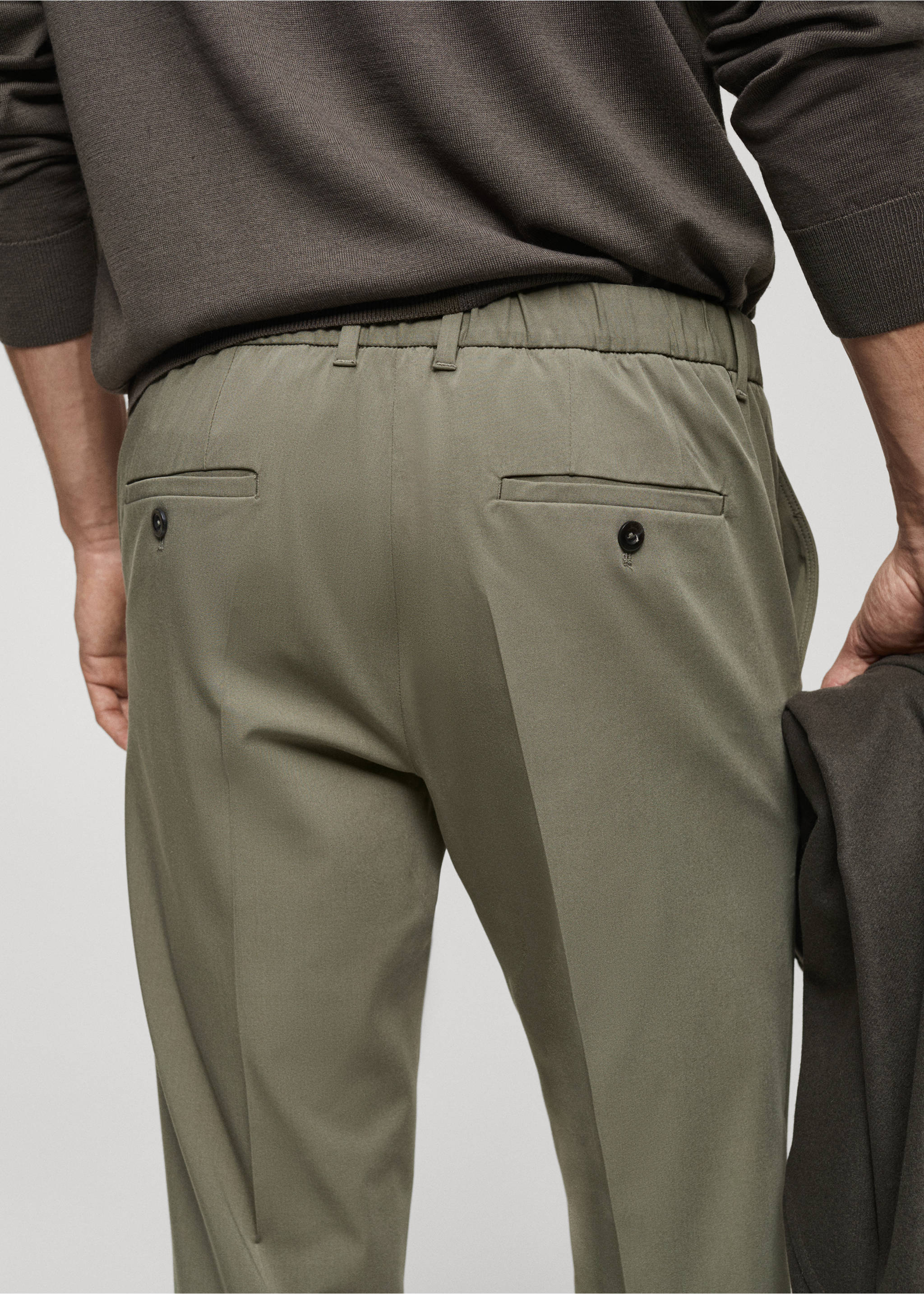 Pantalon slim-fit comfort stretch - Détail de l'article 6, Vert pastel. Ref: 77014436-00.