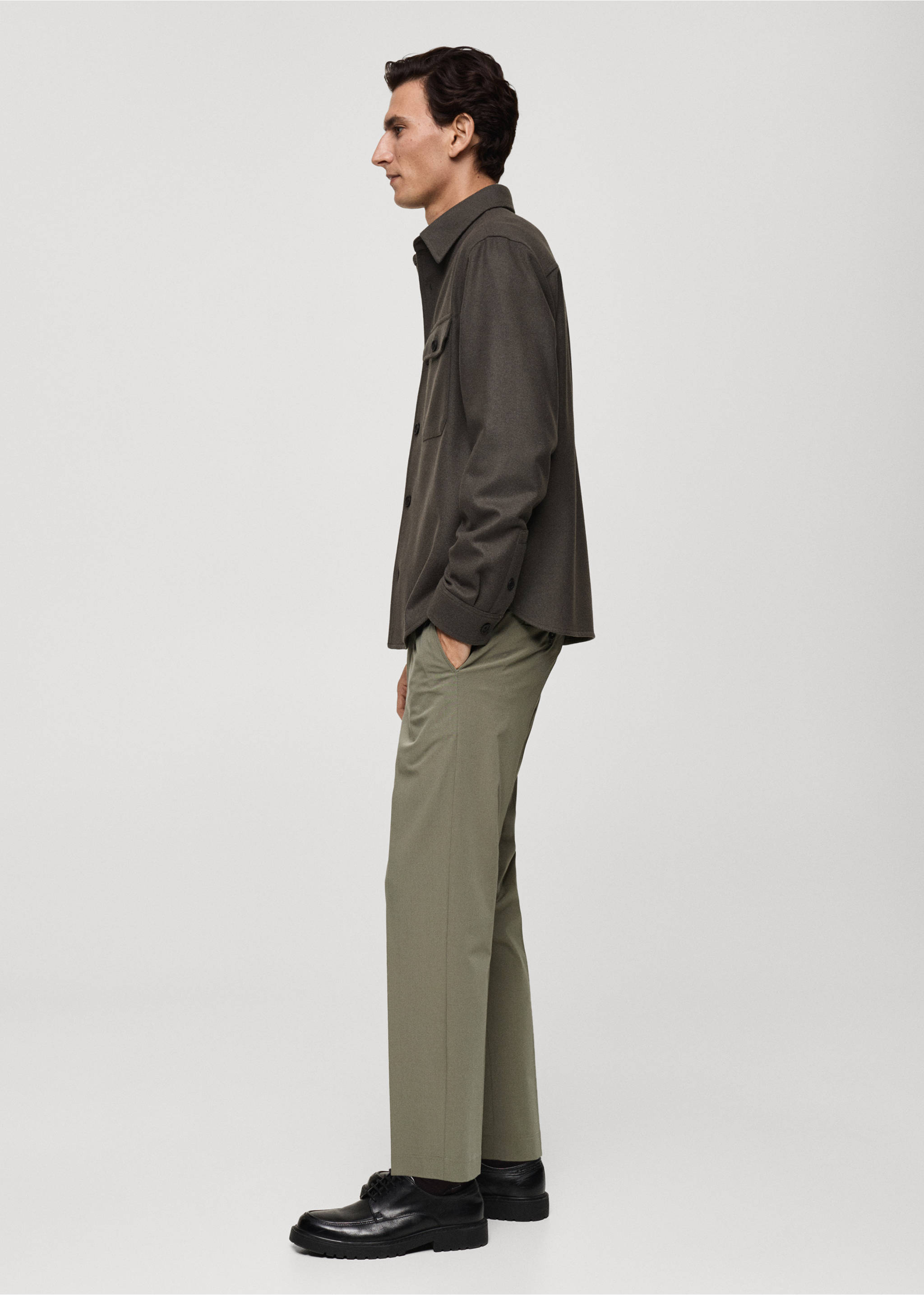 Pantalon slim-fit comfort stretch - Détail de l'article 2, Vert pastel. Ref: 77014436-00.