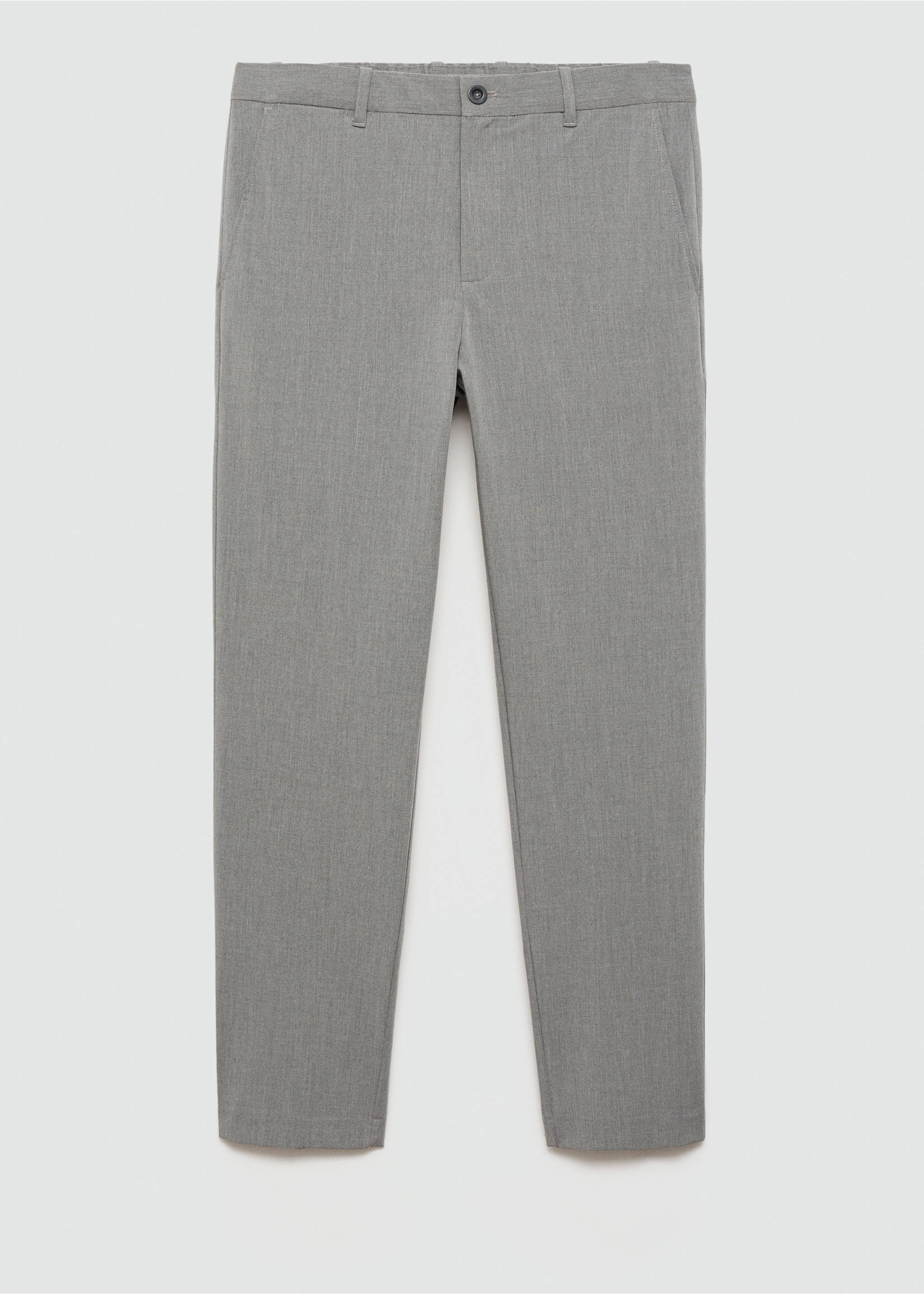 Stretch fabric slim-fit trousers - Article without model, Grey. Ref: 77014436-00.