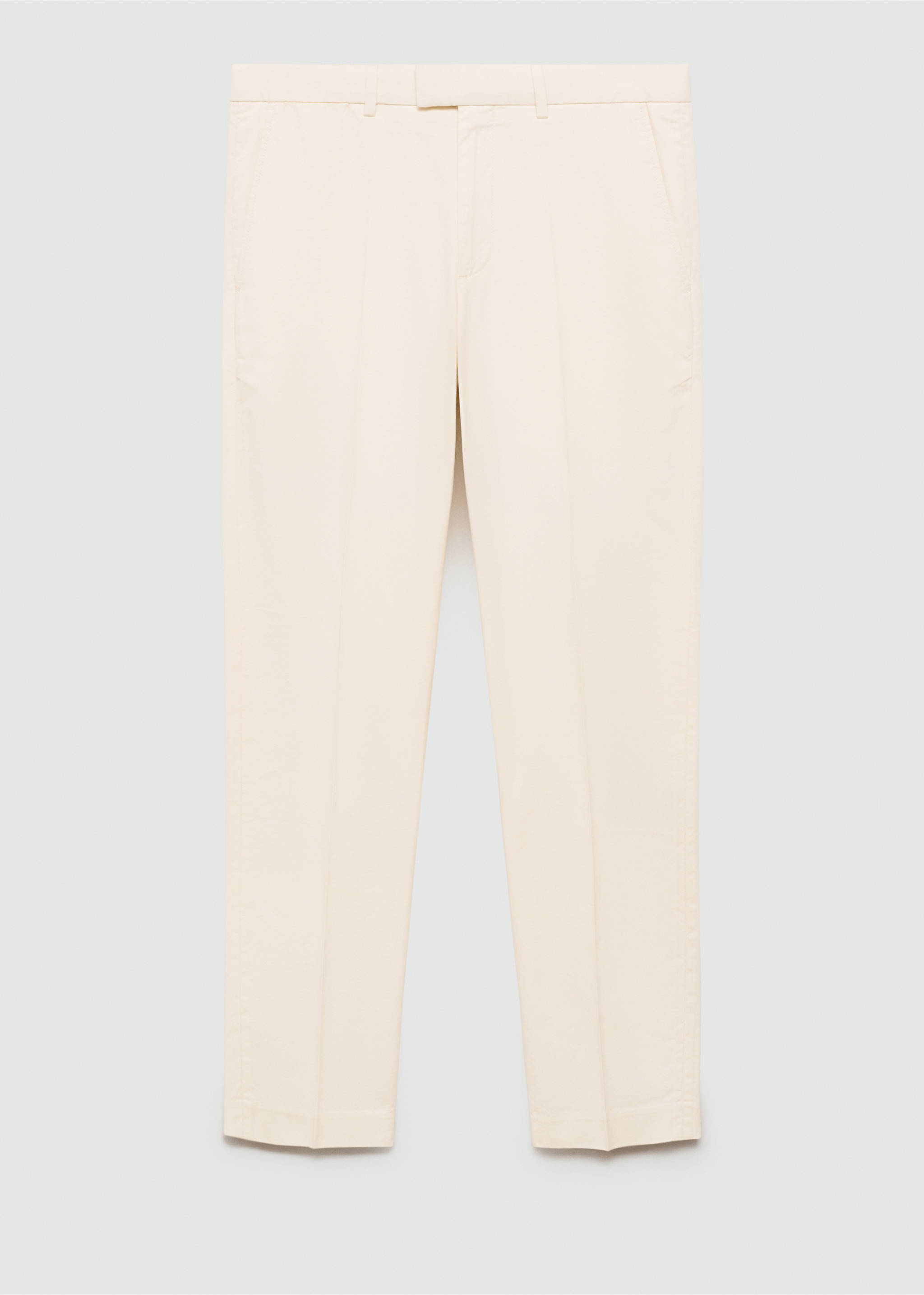 Regular-fit tencel cotton trousers - Article without model, Ecru. Ref: 77014438-00.