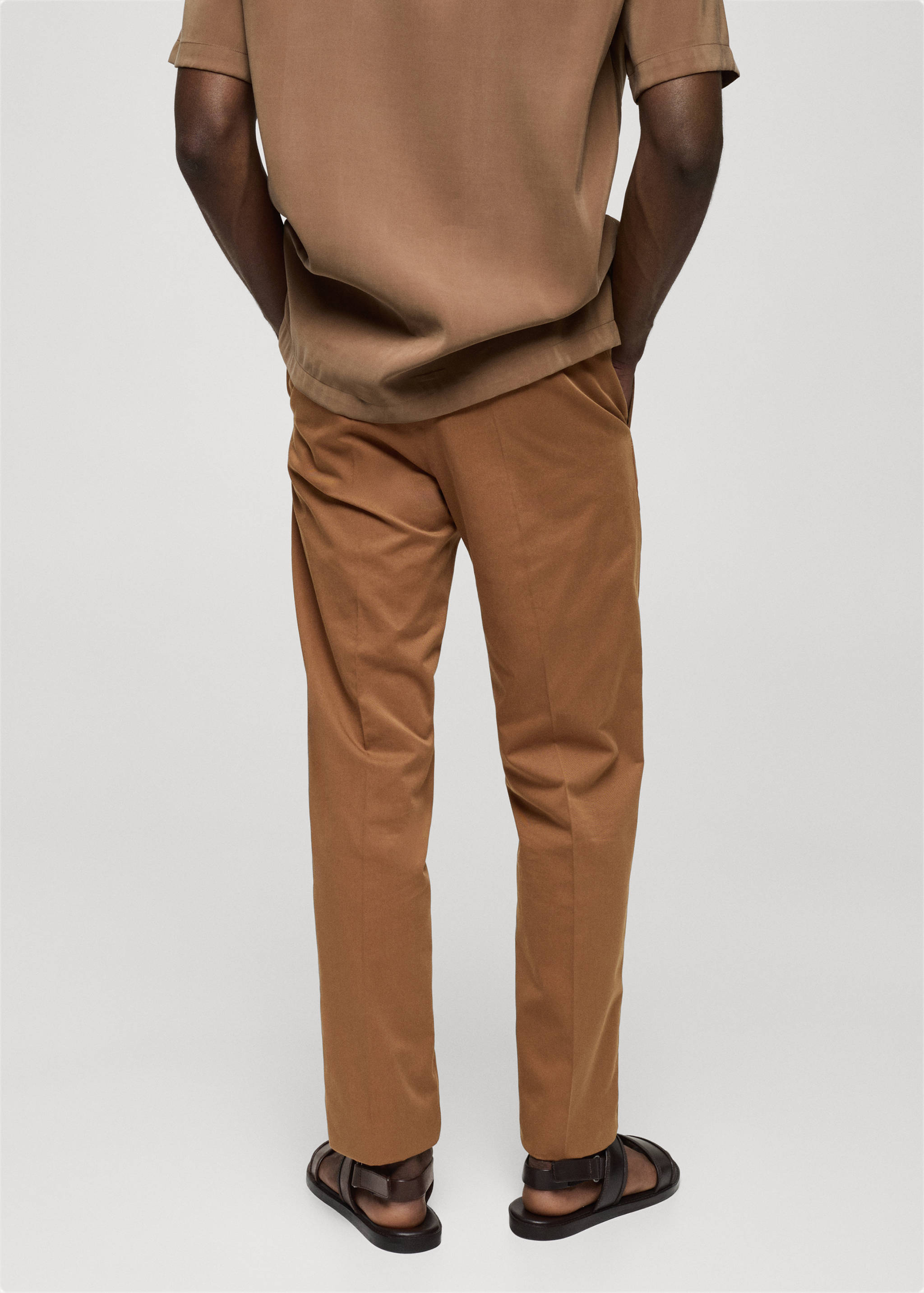 Regular-fit tencel cotton trousers - Reverse of the article