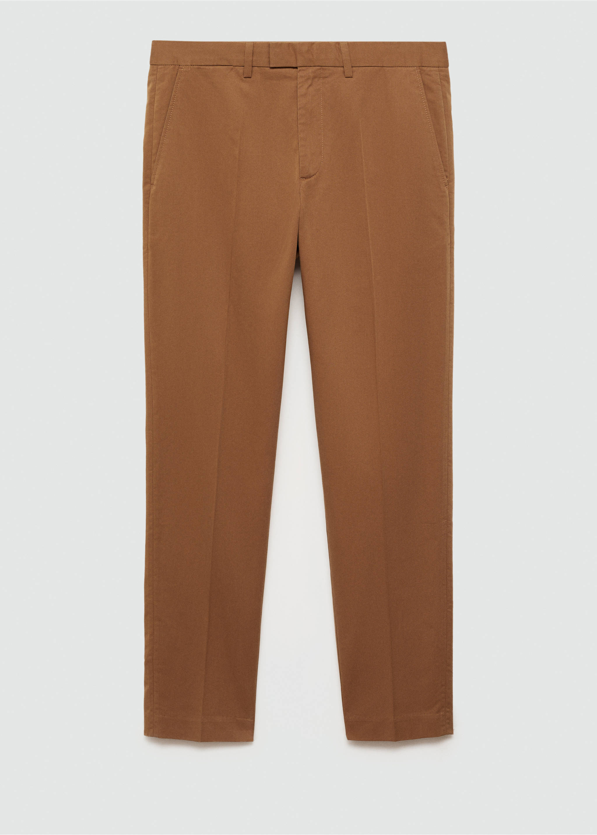 Regular-fit tencel cotton trousers - Article without model, Caramel. Ref: 77014438-00.