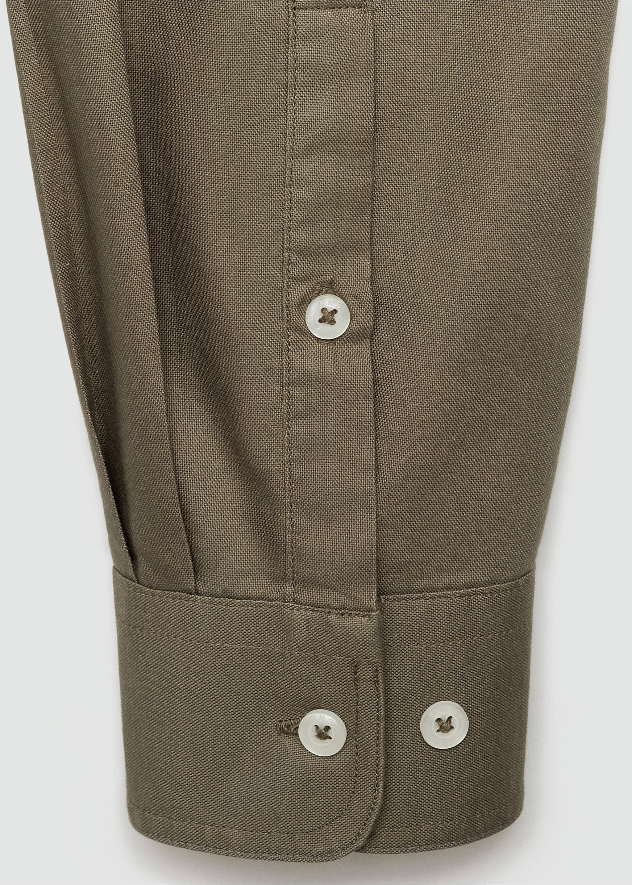 Regular Fit-Hemd aus Oxfordgewebe - Detail des Artikels 0, Khaki. Ref: 77014442-00.