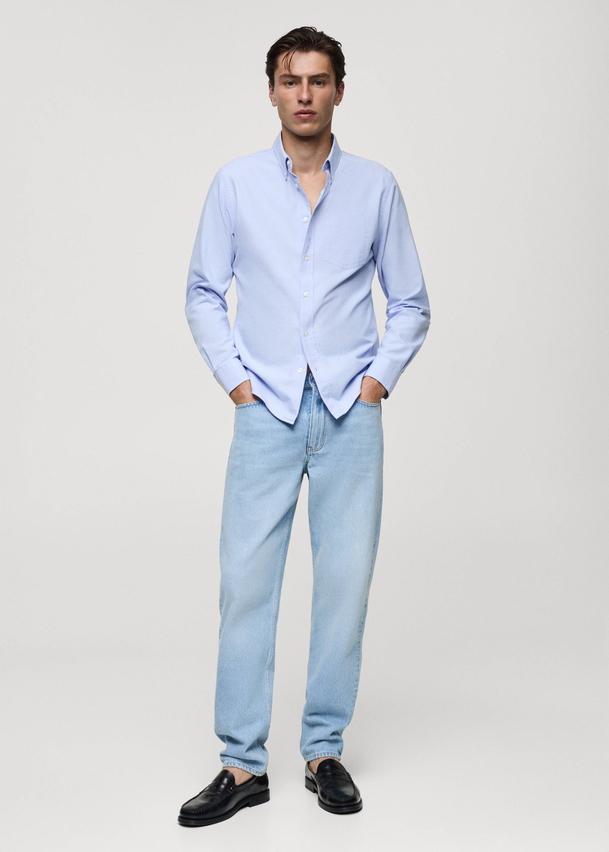 Regular Fit-Hemd aus Oxfordgewebe - Allgemeine Ansicht