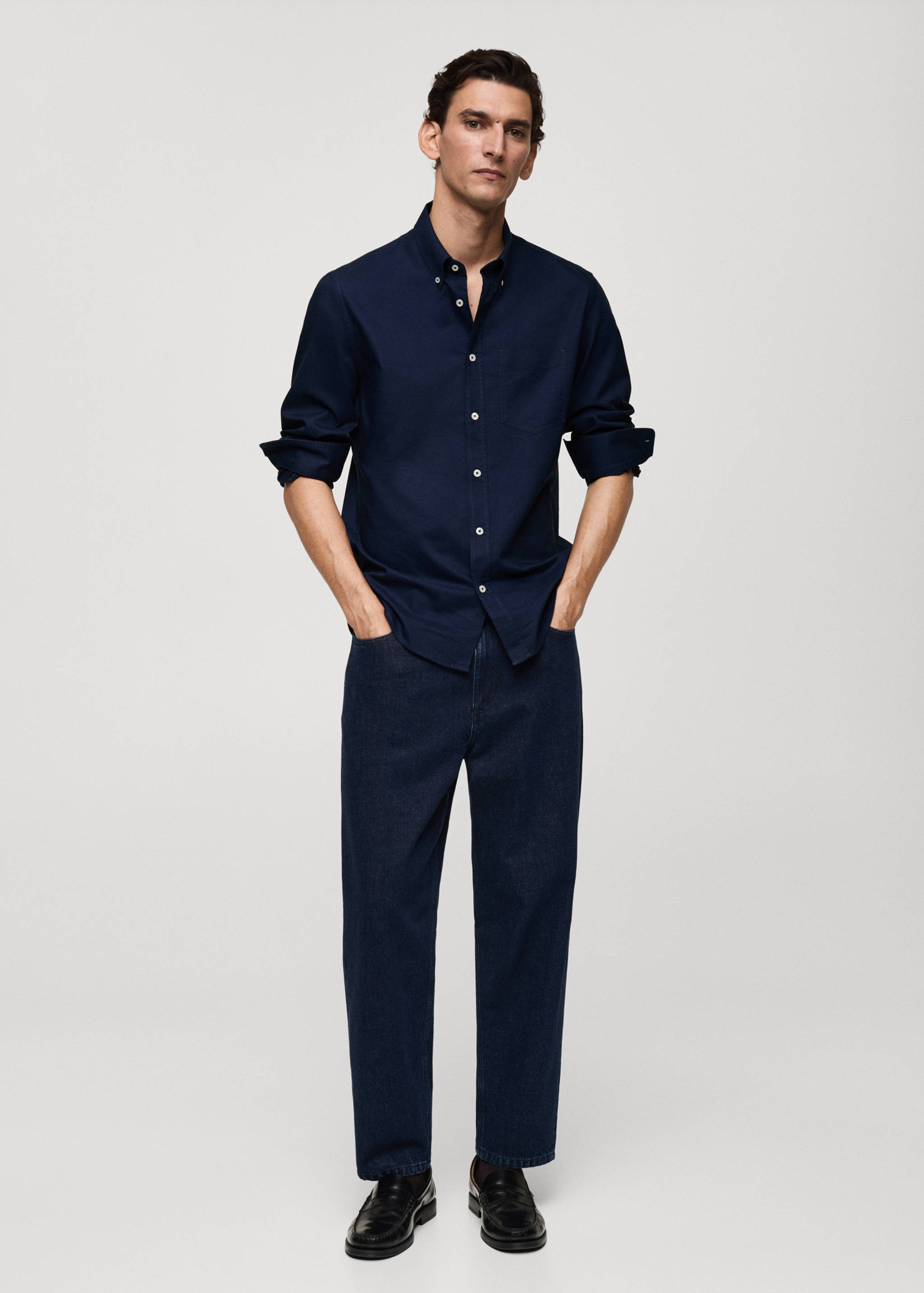 Regular Fit-Hemd aus Oxfordgewebe - Allgemeine Ansicht