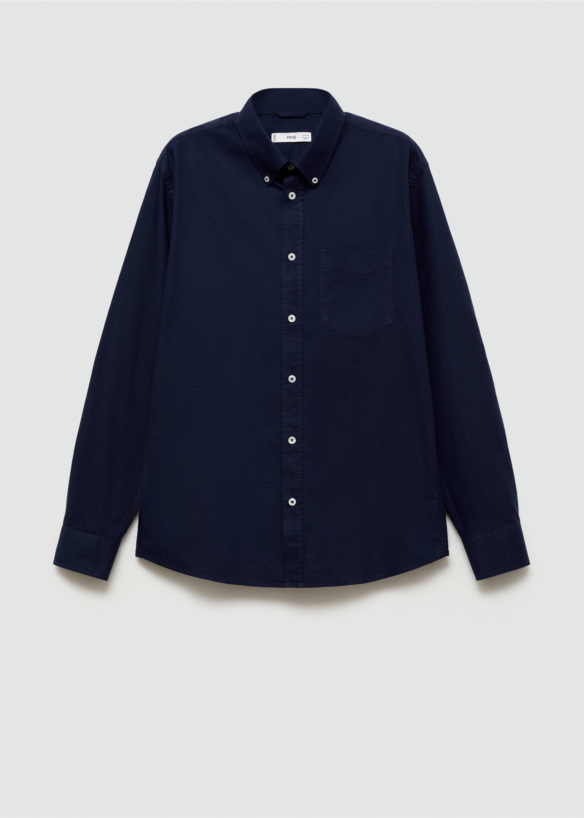Regular fit Oxford cotton shirt - Article without model, Dark Navy. Ref: 77014442-00.