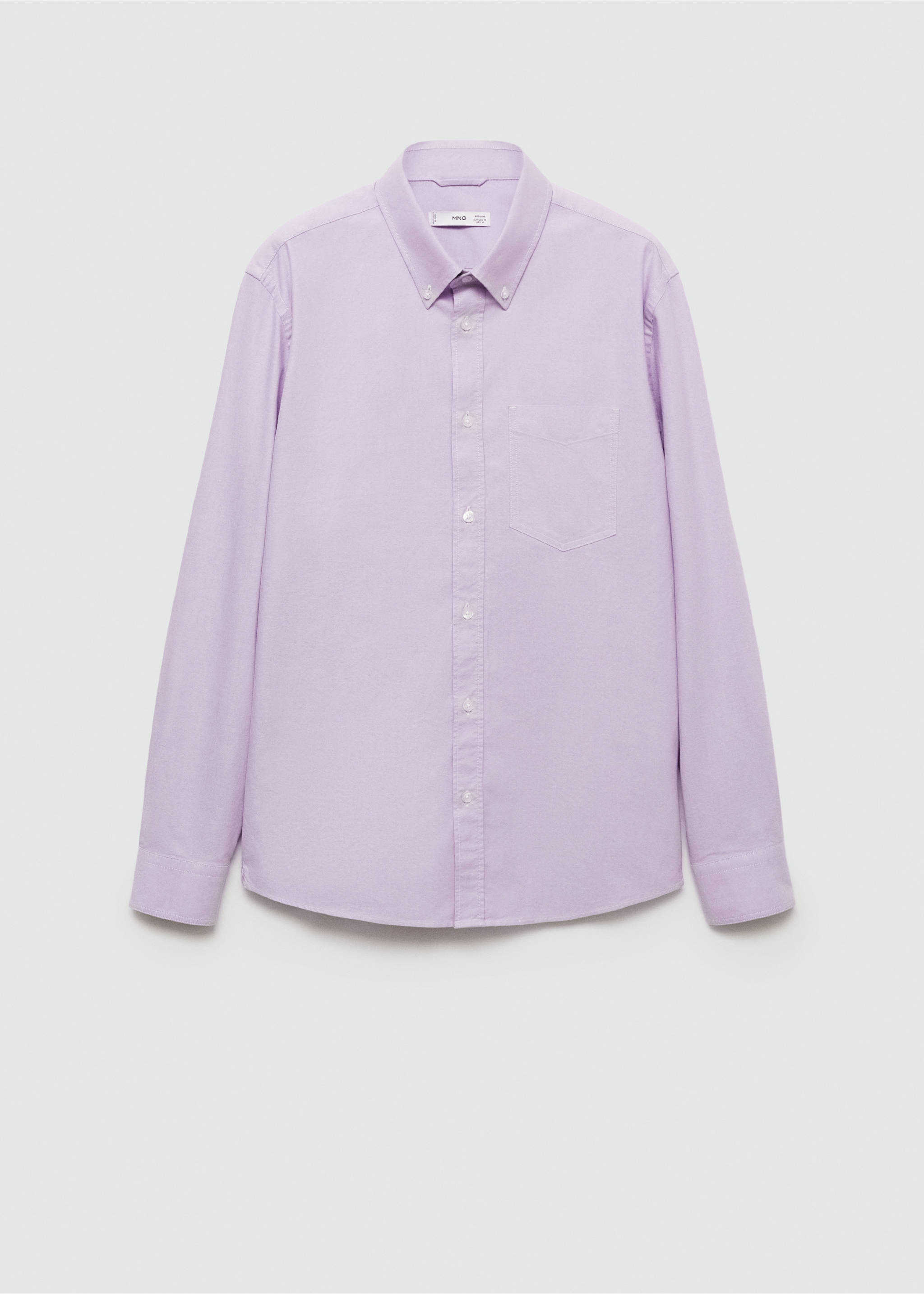 Regular fit Oxford cotton shirt - Article without model, Violet. Ref: 77014442-00.