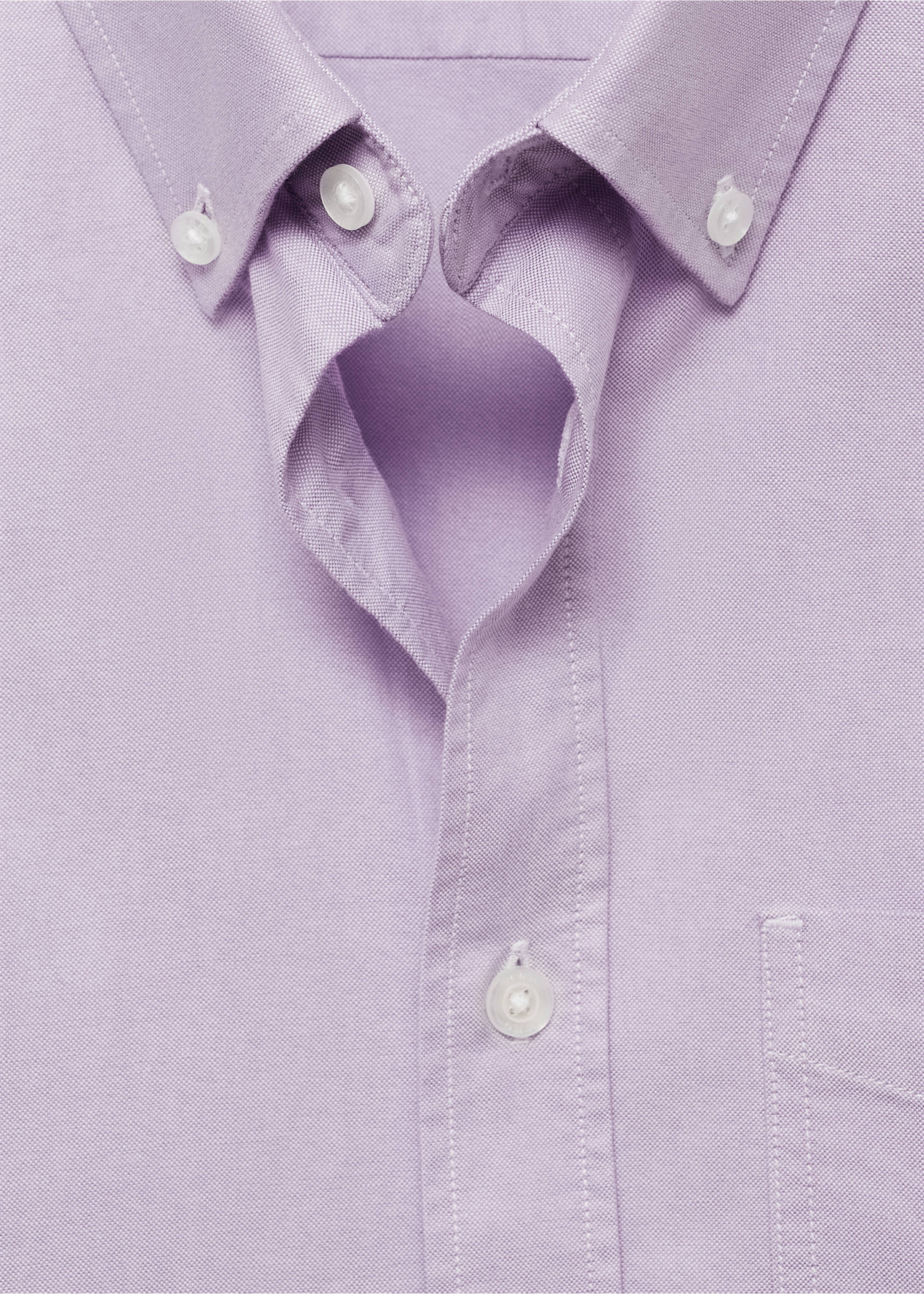Regular fit Oxford cotton shirt - Details of the article 8, Violet. Ref: 77014442-00.