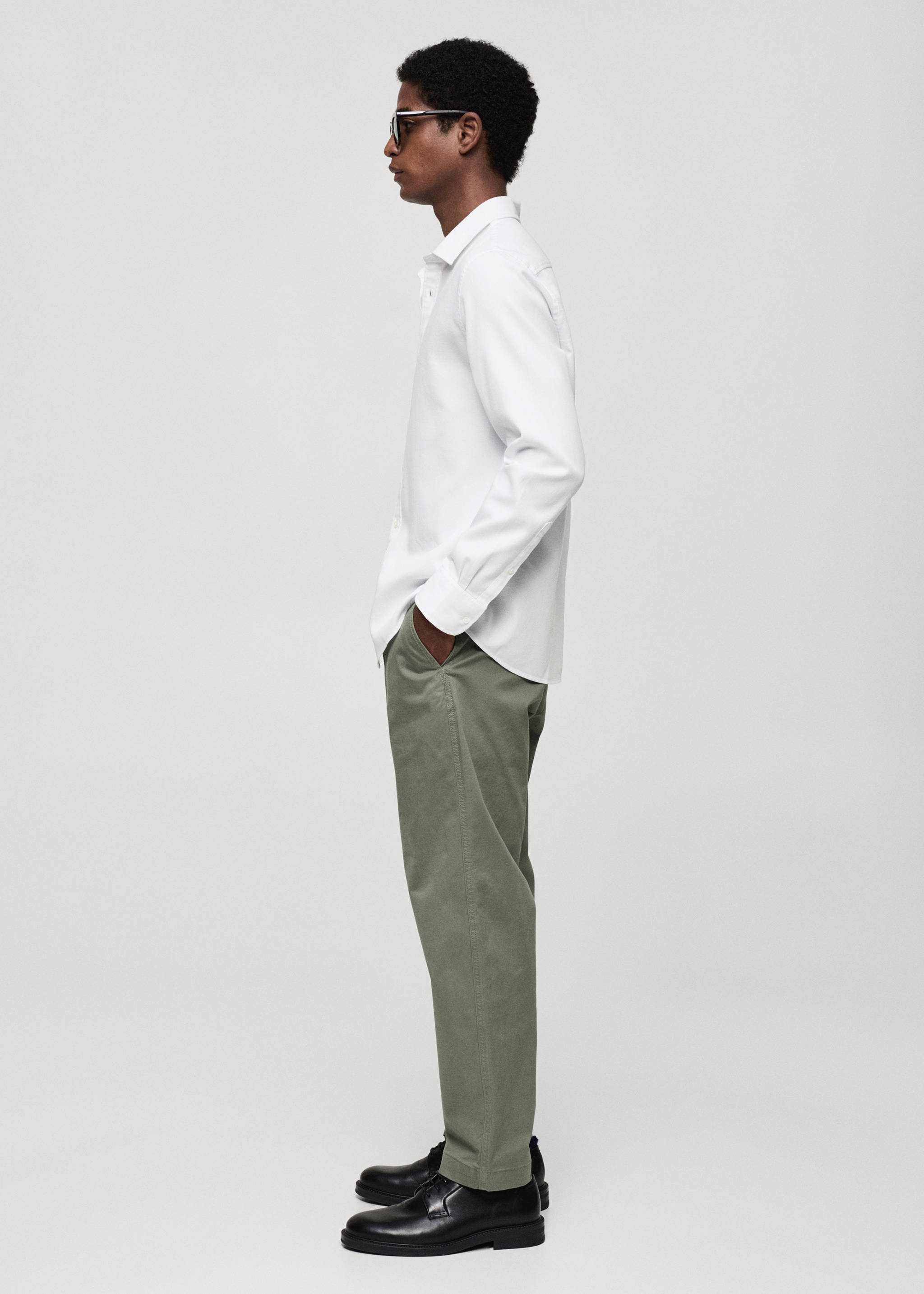 Strukturiertes Regular Fit-Hemd aus 100 % Baumwolle - Detail des Artikels 2