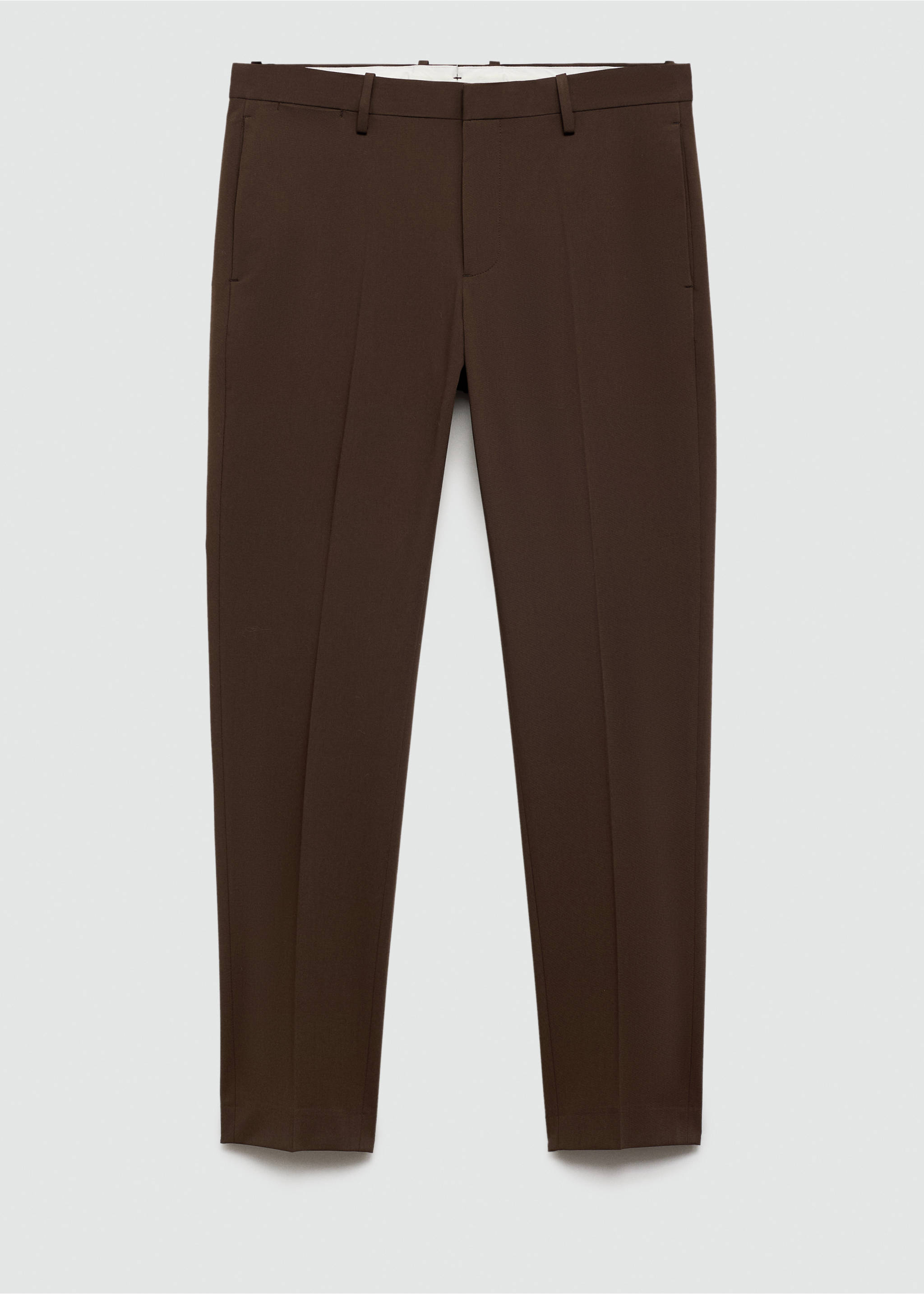 Super Slim Fit-Anzughose aus Stretchstoff - Artikel ohne Model, Tobacco-Braun. Ref: 77014444-00.