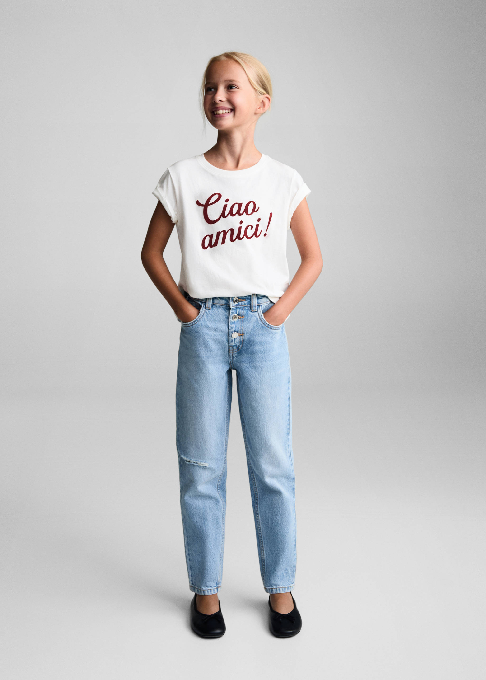 Bedrucktes Baumwoll-T-Shirt - Allgemeine Ansicht