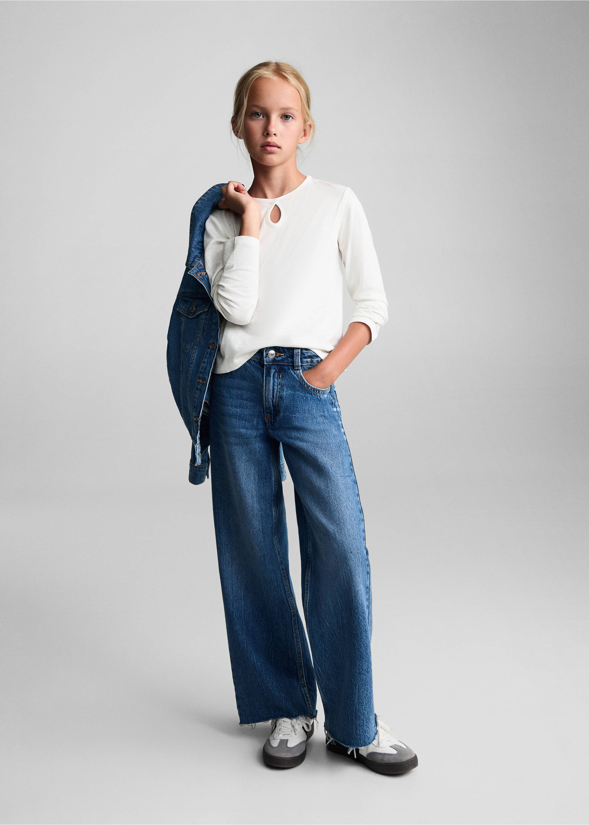 Long sleeve cotton t-shirt - General plane, Off White. Ref: 77014452-00.