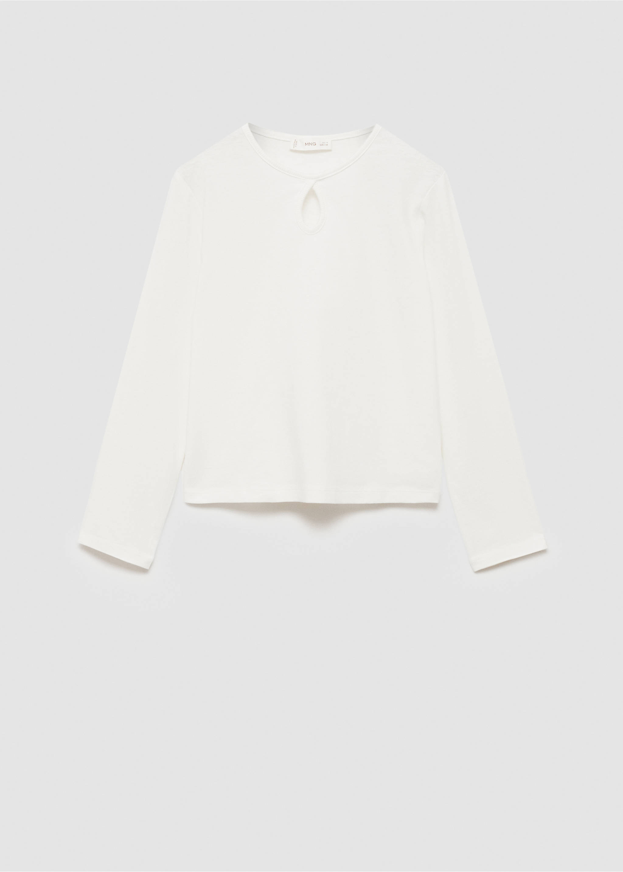 Long sleeve cotton t-shirt - Article without model, Off White. Ref: 77014452-00.